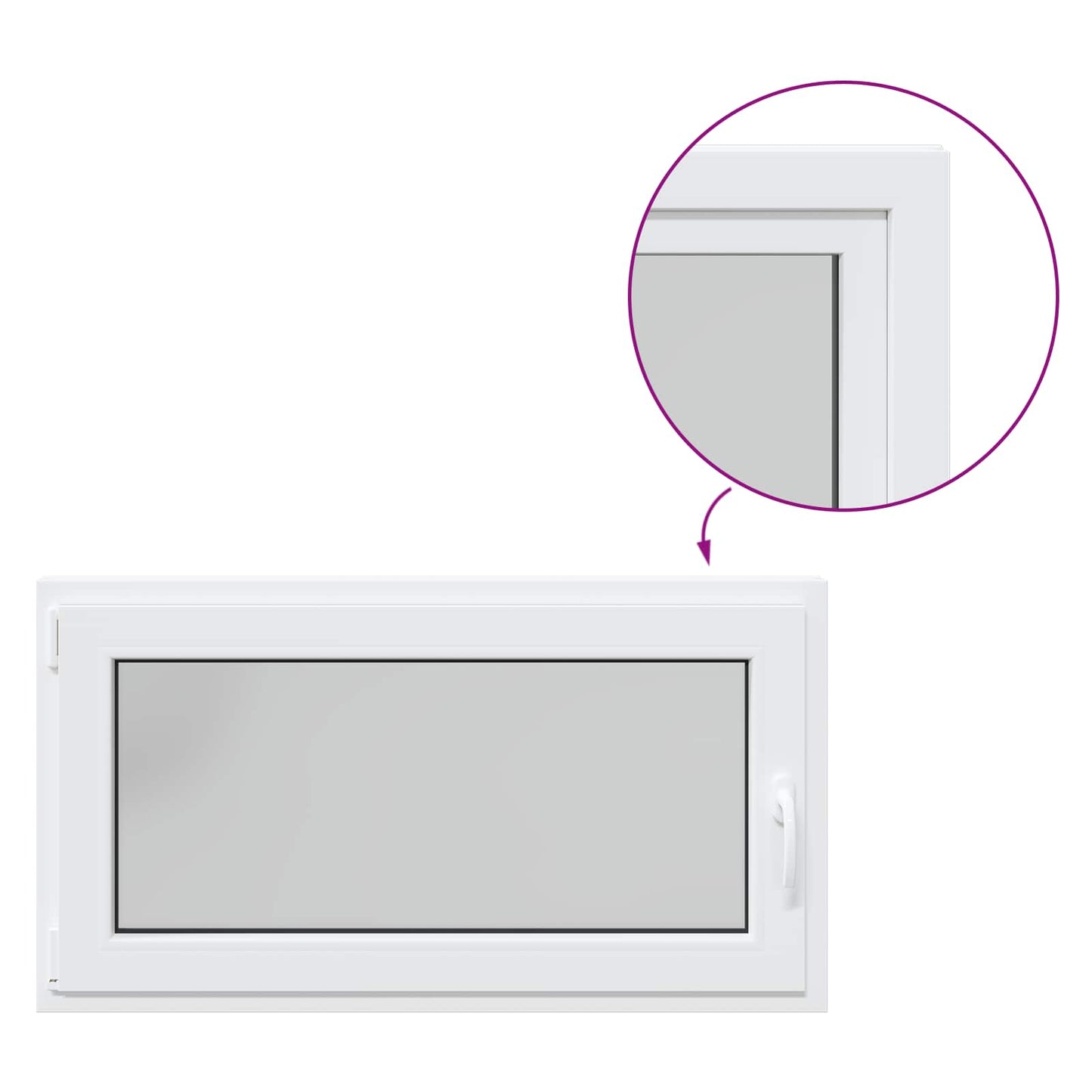 vidaXL Παράθυρο Κάτω Στρώματος RISOR 110 x 70 cm PVC και Γυαλί Λευκό