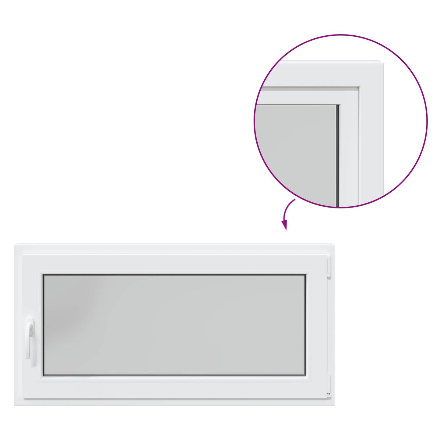 Παράθυρο Κάτω Στρώματος RISOR Λευκός 120 x 60 cm PVC και Γυαλί