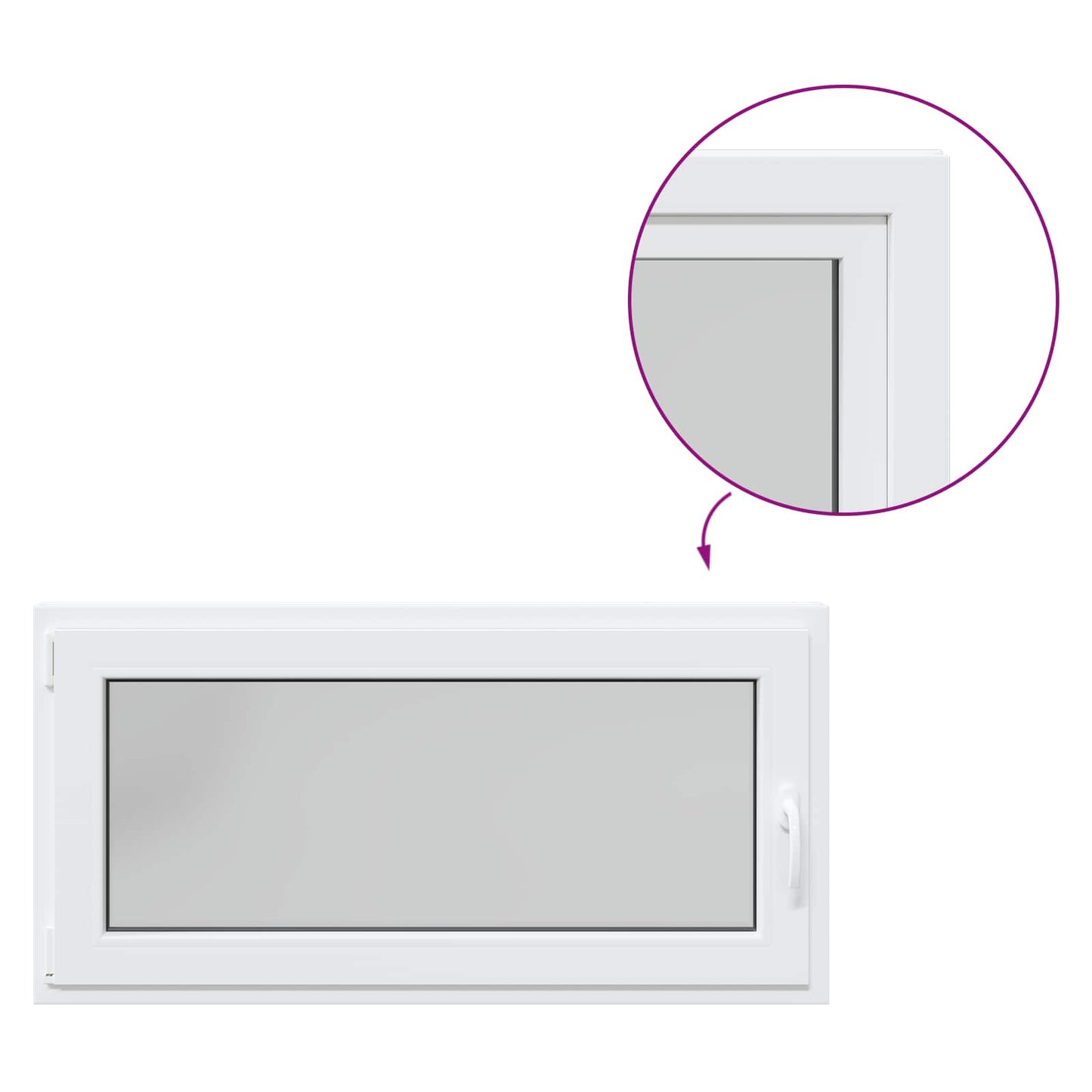 Παράθυρο Κάτω Στρώματος RISOR Λευκός 120 x 60 cm PVC και Γυαλί