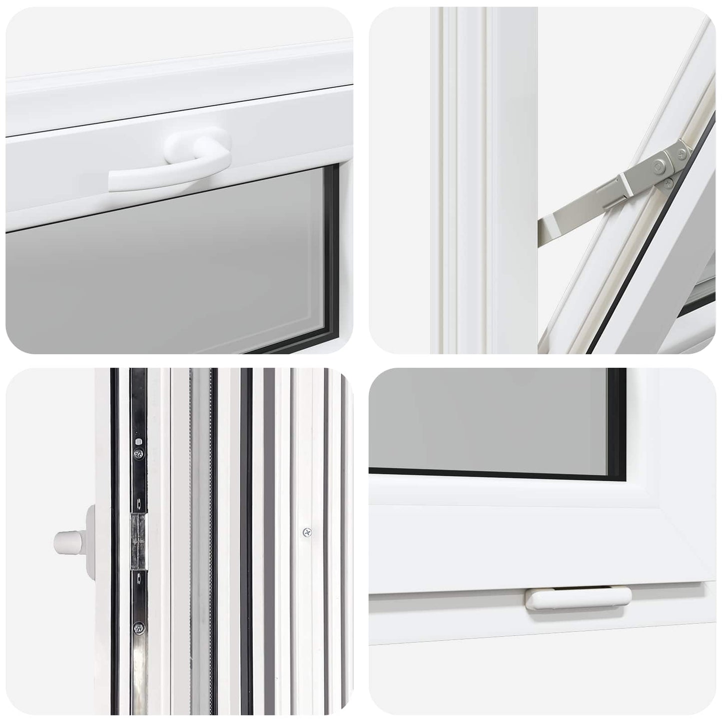 vidaXL Παράθυρο Κάτω Στρώματος RISOR 60 x 40 cm PVC και Γυαλί Λευκό