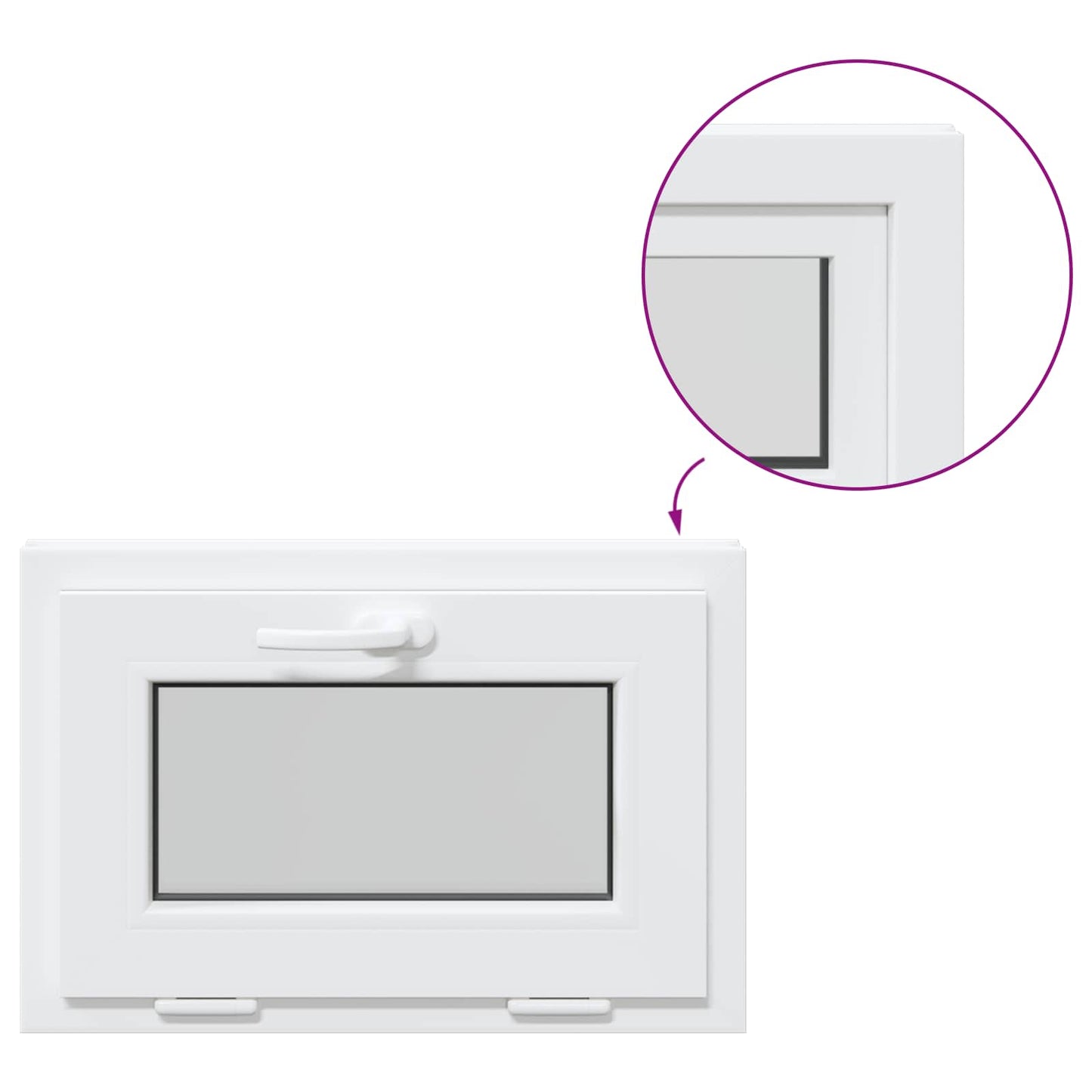 vidaXL Παράθυρο Κάτω Στρώματος RISOR 60 x 40 cm PVC και Γυαλί Λευκό