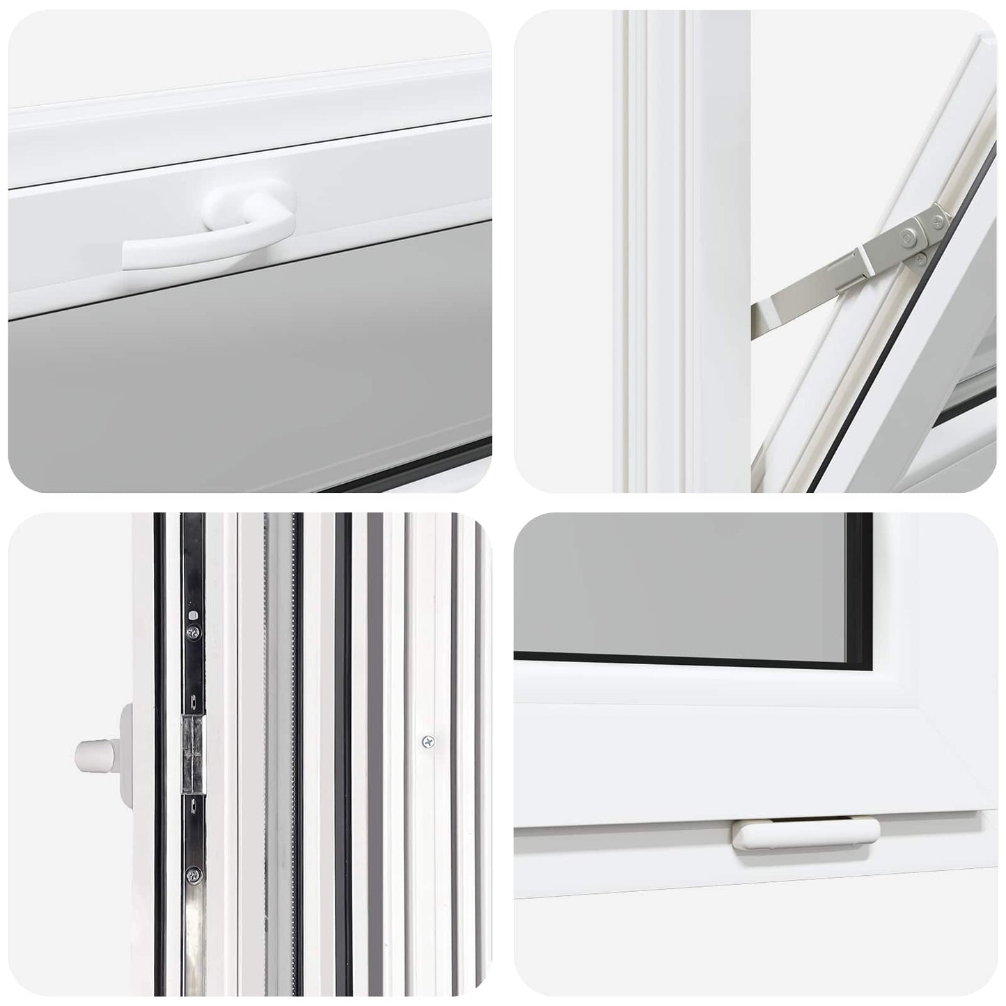 vidaXL Παράθυρο Κάτω Στρώματος RISOR 80 x 40 cm PVC και Γυαλί Λευκό