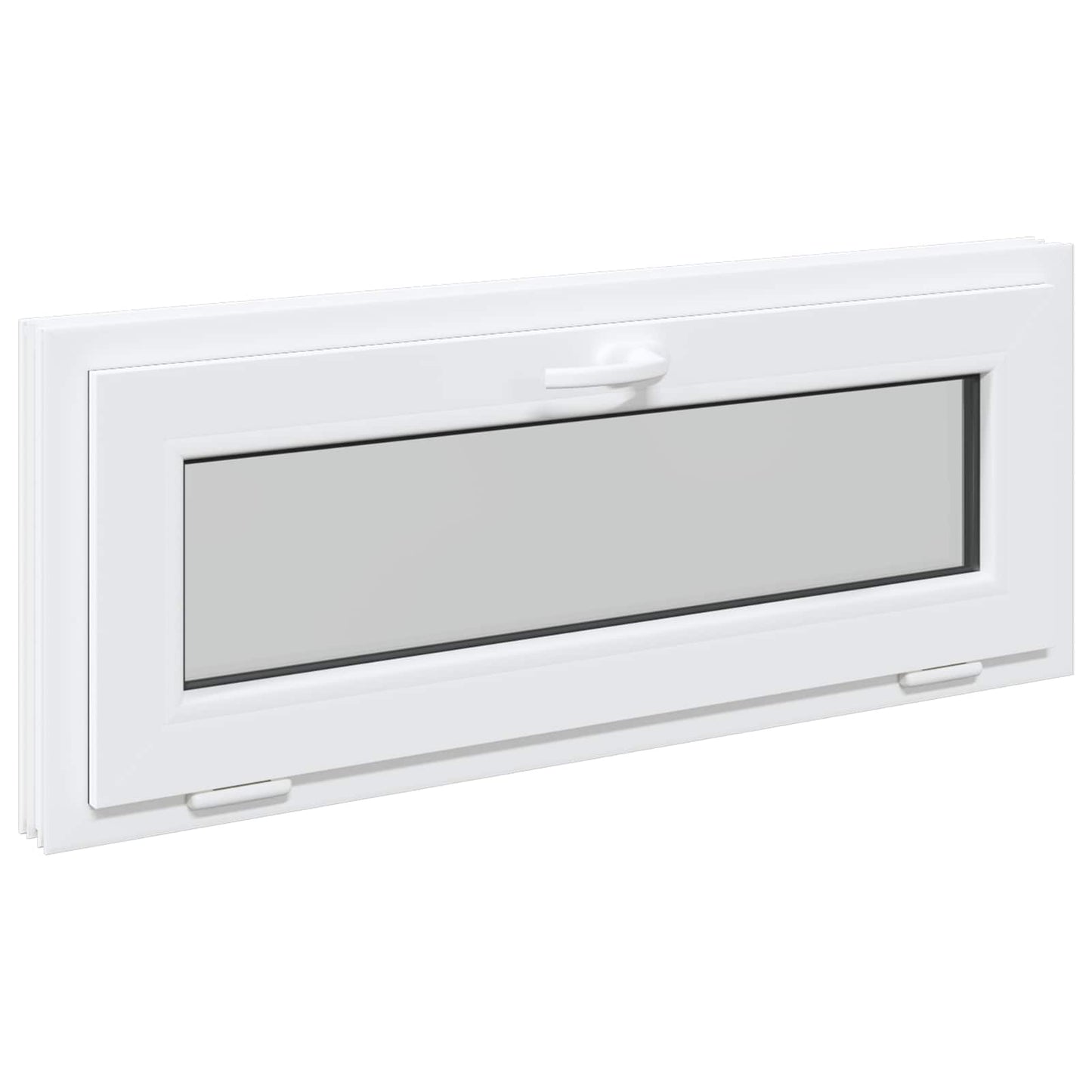 vidaXL Παράθυρο Κάτω Στρώματος RISOR 110 x 40 cm PVC και Γυαλί Λευκό