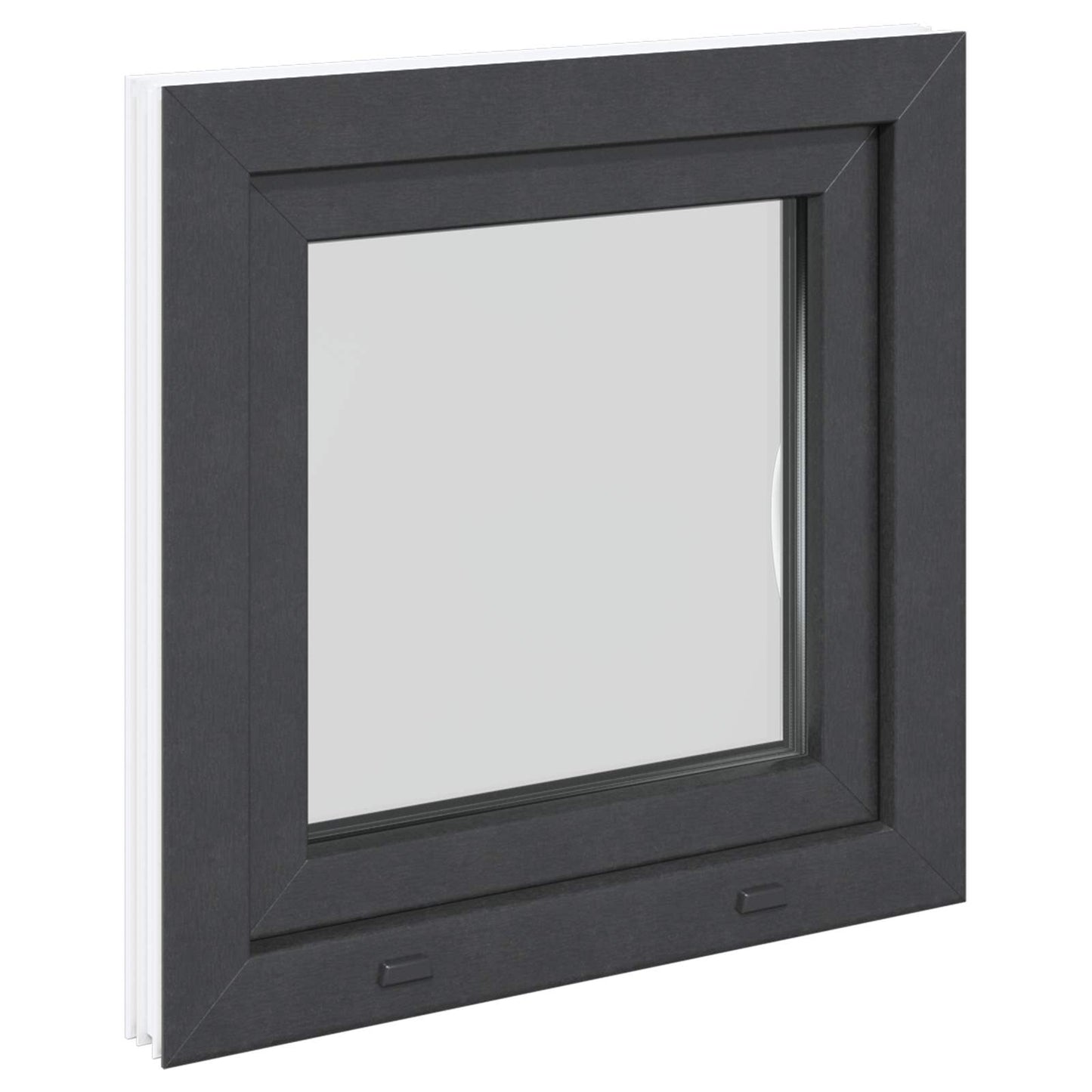 Παράθυρο Κάτω Στρώματος RISOR Ανθρακί 50 x 50 cm PVC και Γυαλί