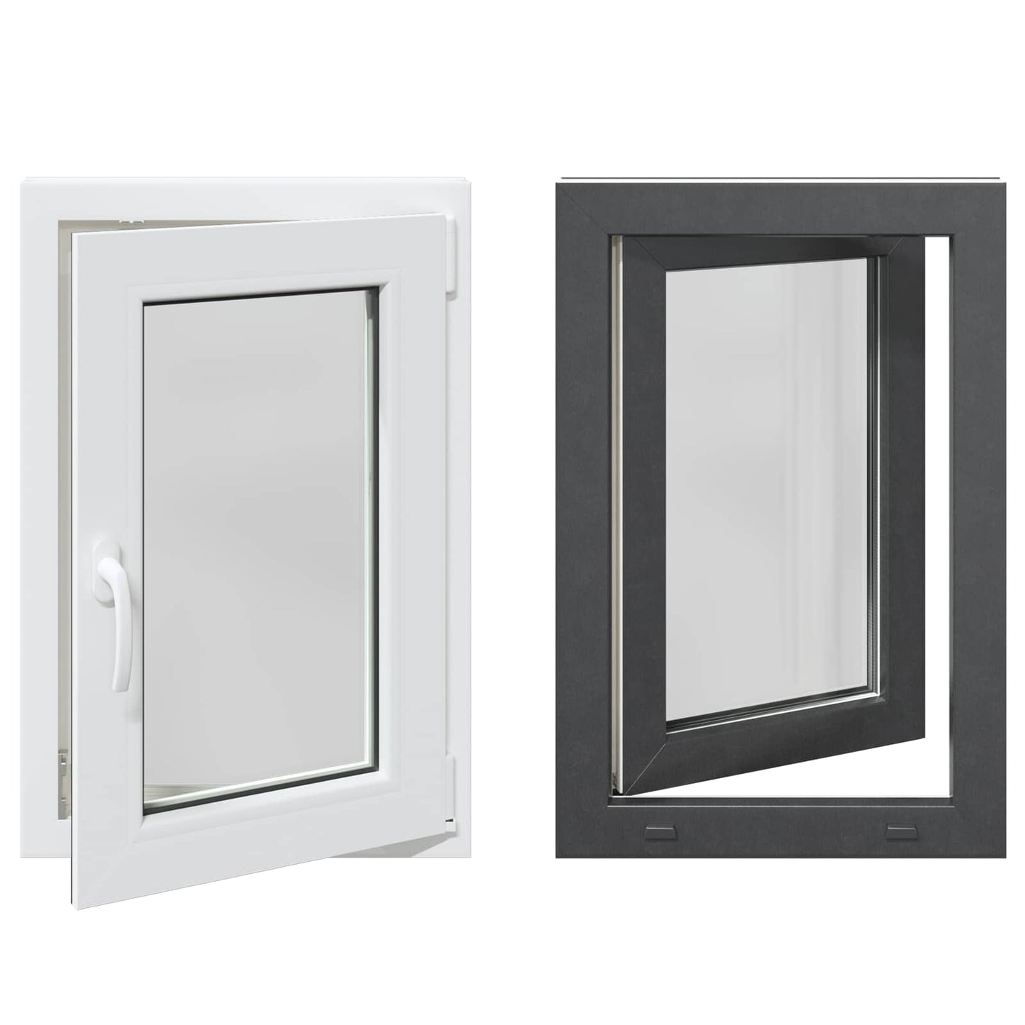 vidaXL Παράθυρο Κάτω Στρώματος RISOR 50 x 75 cm PVC και Γυαλί Ανθρακί