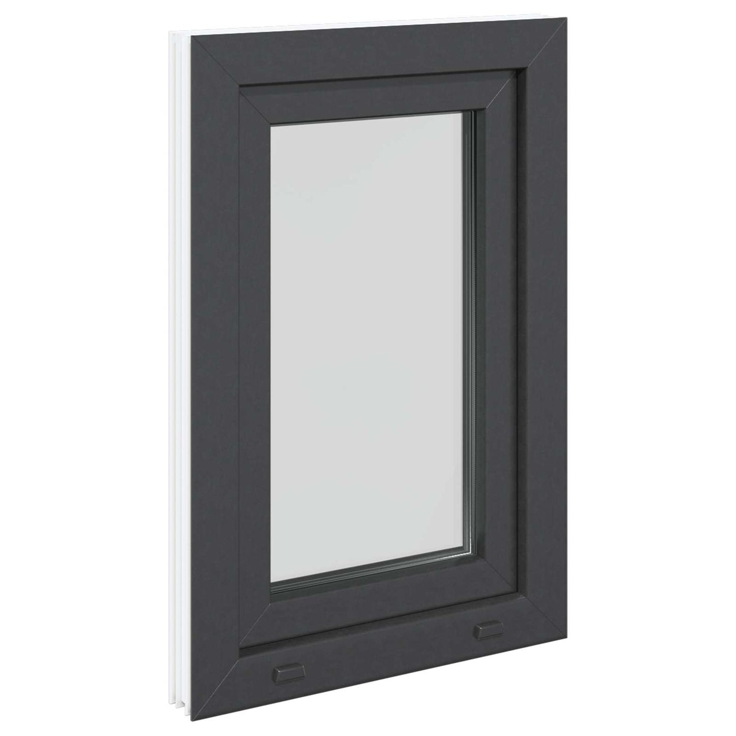 vidaXL Παράθυρο Κάτω Στρώματος RISOR 50 x 75 cm PVC και Γυαλί Ανθρακί