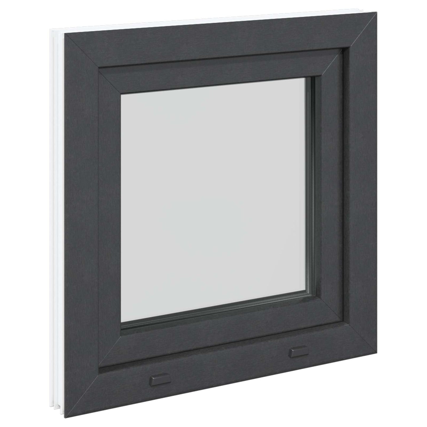 Παράθυρο Κάτω Στρώματος RISOR Ανθρακί 60 x 60 cm PVC και Γυαλί