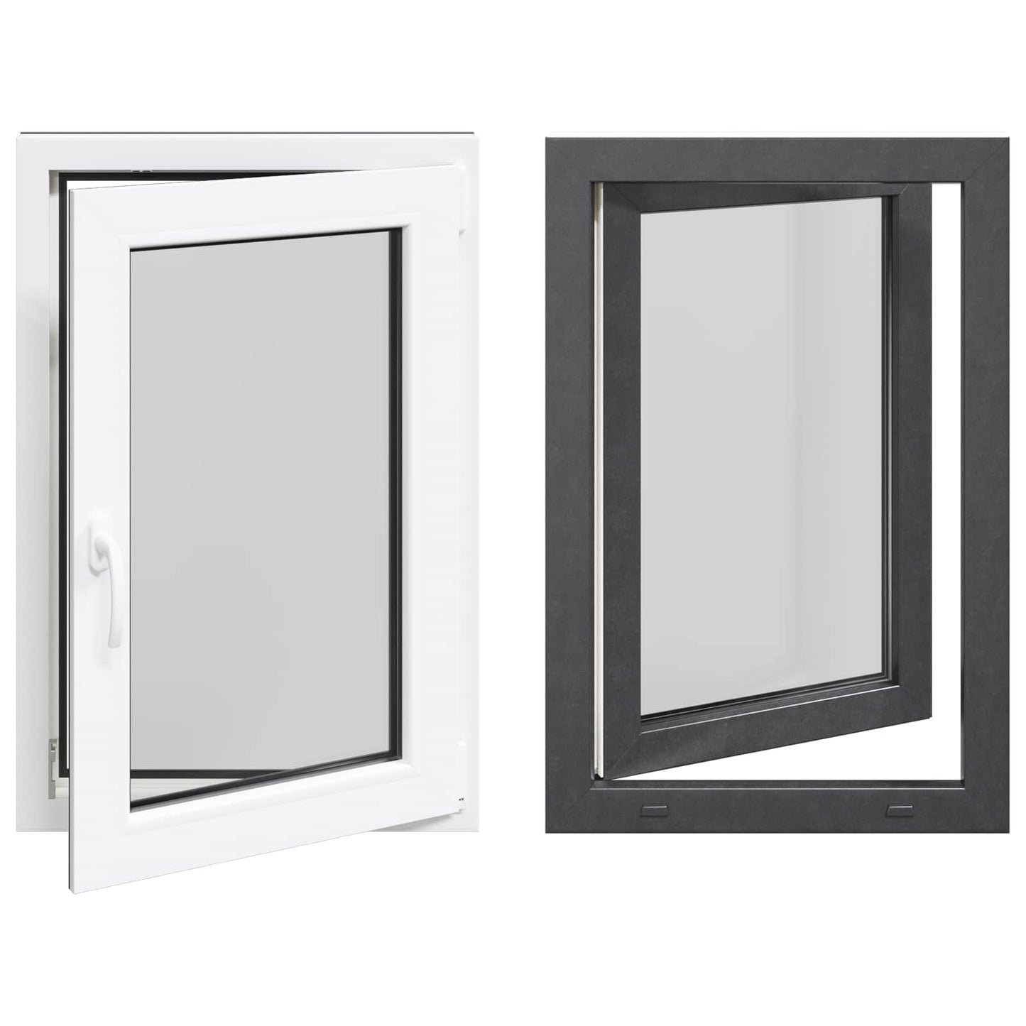 vidaXL Παράθυρο Κάτω Στρώματος RISOR 60 x 90 cm PVC και Γυαλί Ανθρακί