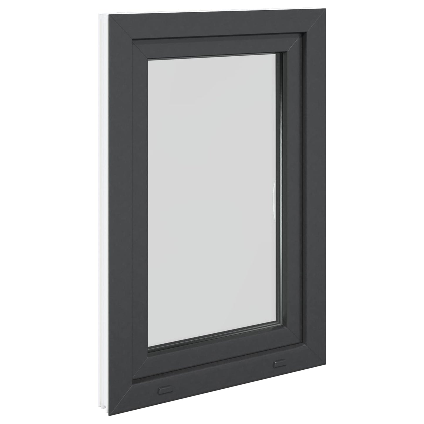 vidaXL Παράθυρο Κάτω Στρώματος RISOR 60 x 90 cm PVC και Γυαλί Ανθρακί