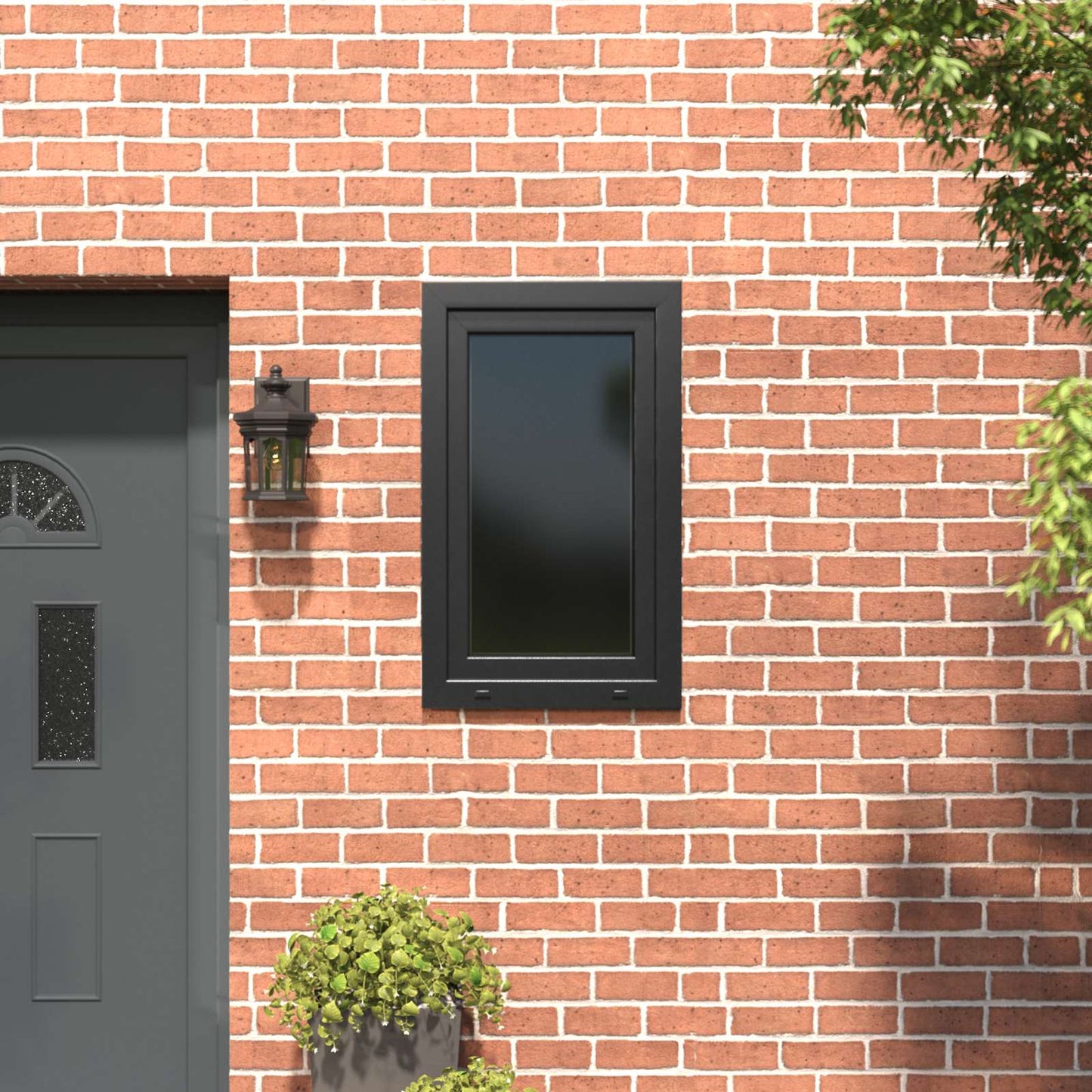 vidaXL Παράθυρο Κάτω Στρώματος RISOR 60 x 100 cm PVC και Γυαλί Ανθρακί