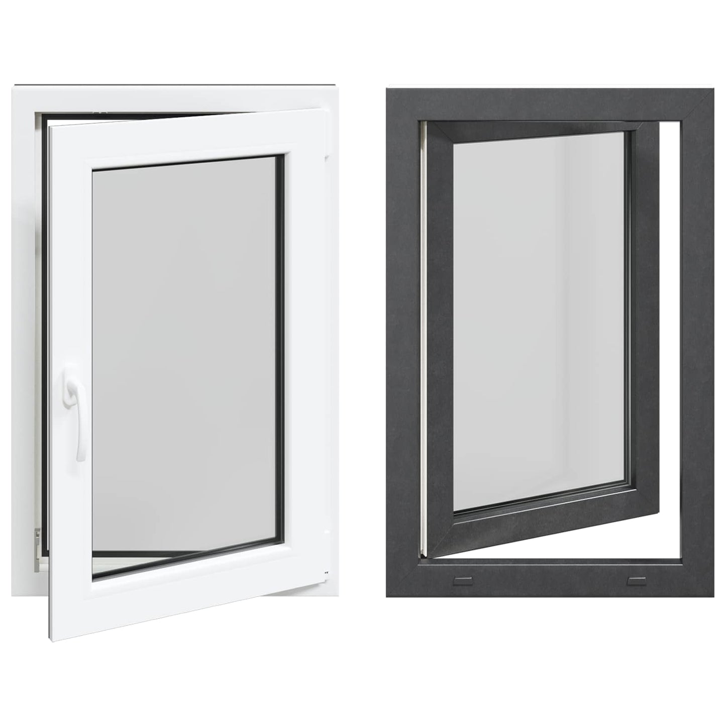 vidaXL Παράθυρο Κάτω Στρώματος RISOR 60 x 100 cm PVC και Γυαλί Ανθρακί