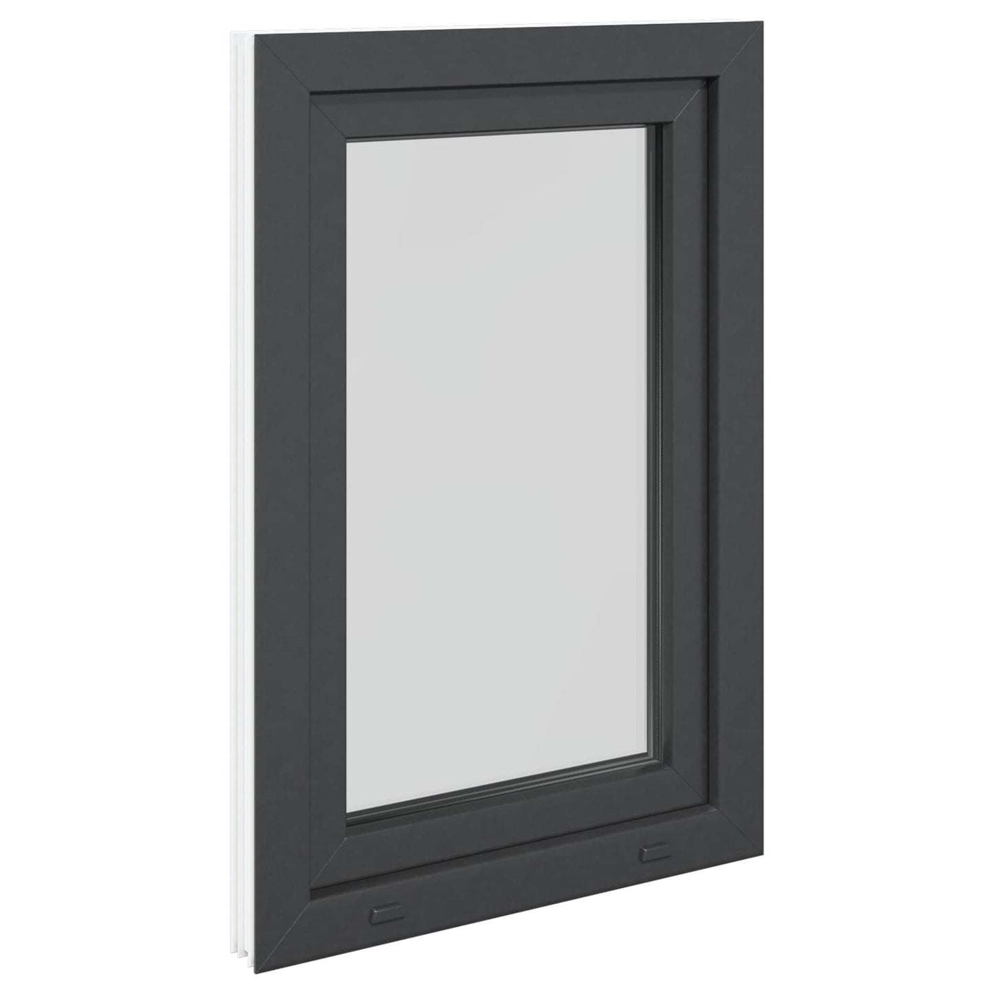 vidaXL Παράθυρο Κάτω Στρώματος RISOR 60 x 100 cm PVC και Γυαλί Ανθρακί