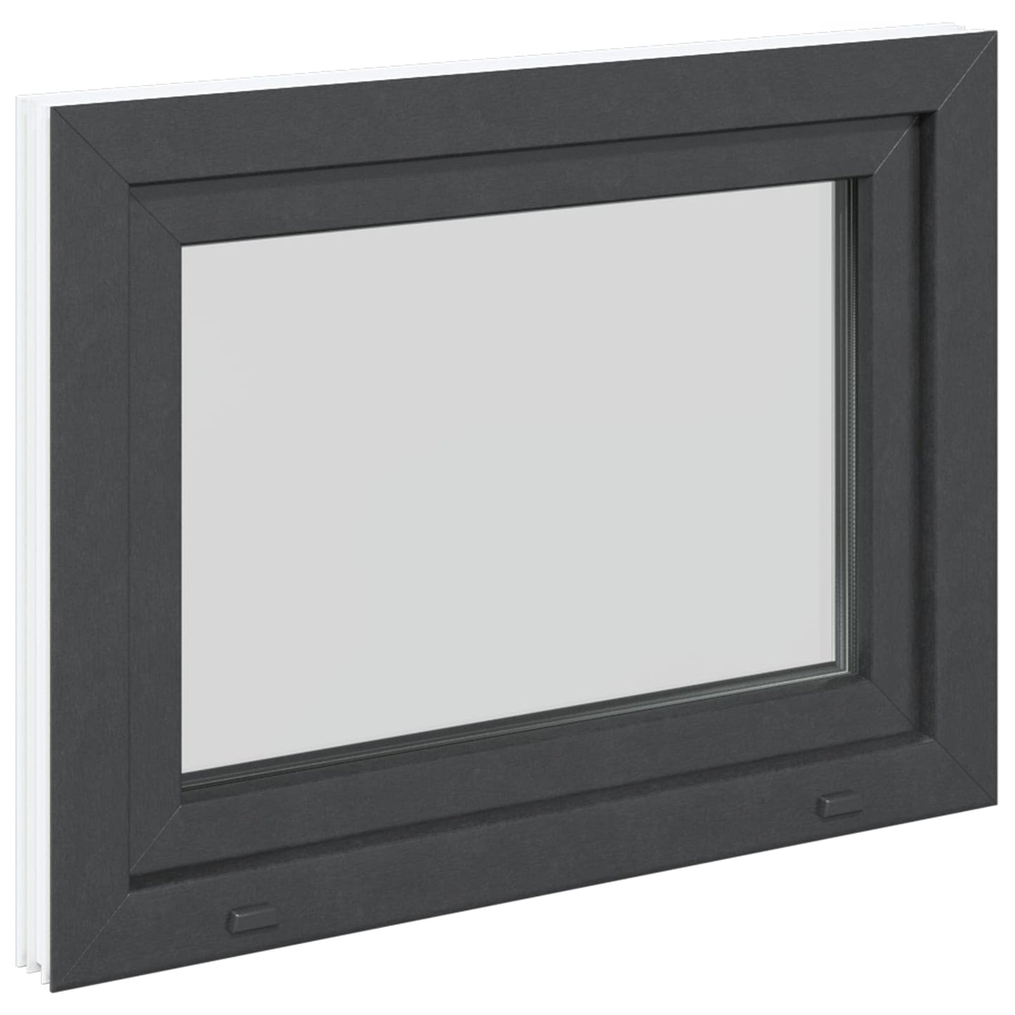 vidaXL Παράθυρο Κάτω Στρώματος RISOR 80 x 60 cm PVC και Γυαλί Ανθρακί