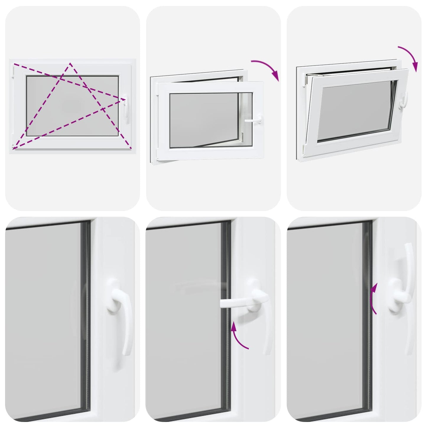 vidaXL Παράθυρο Κάτω Στρώματος RISOR 80 x 60 cm PVC και Γυαλί Ανθρακί