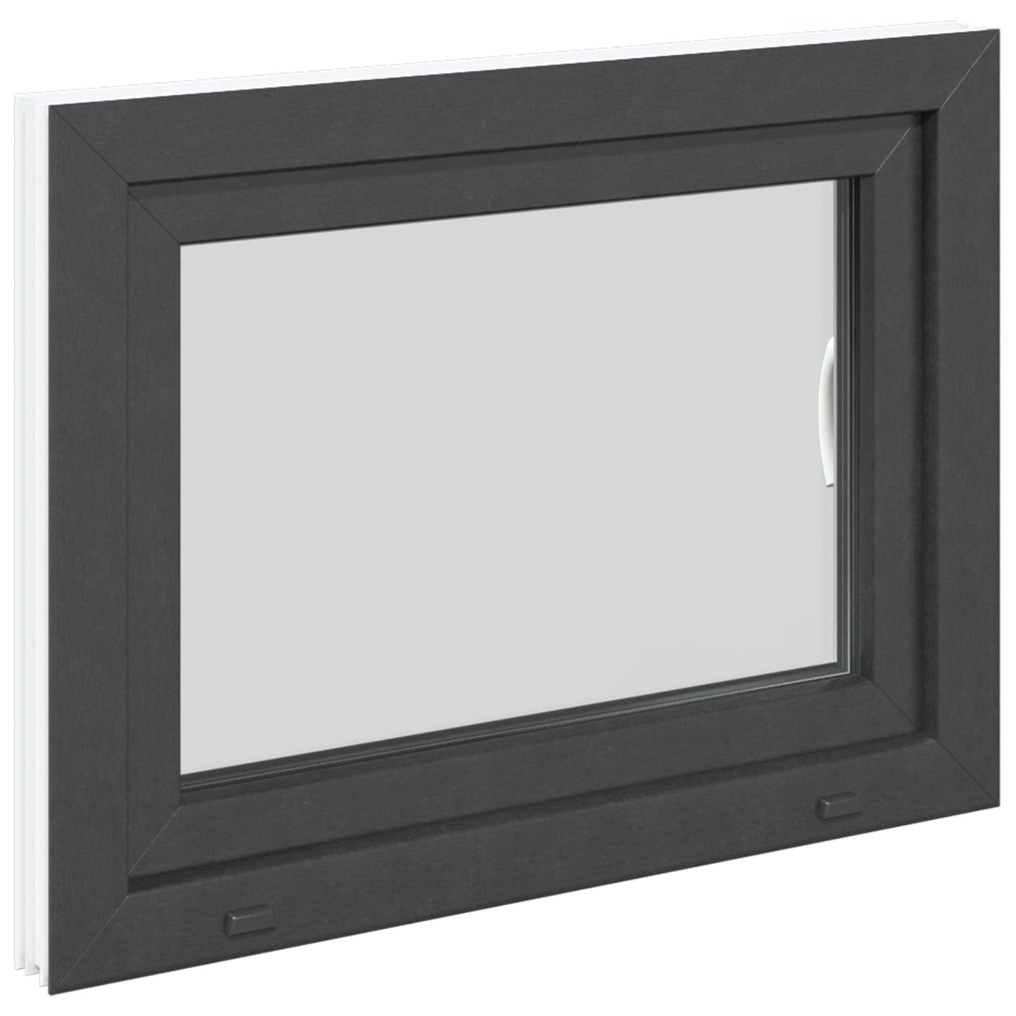 Παράθυρο Κάτω Στρώματος RISOR Ανθρακί 80 x 60 cm PVC και Γυαλί