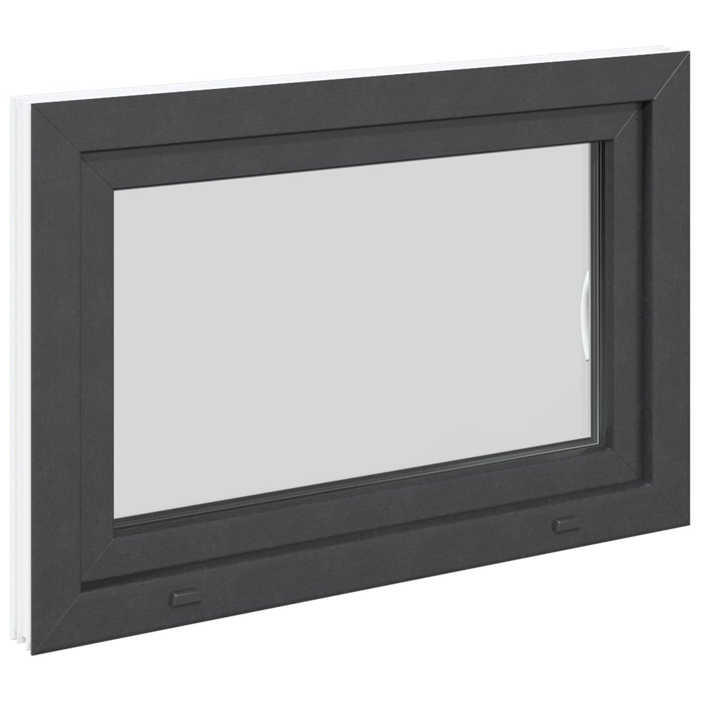 Παράθυρο Κάτω Στρώματος RISOR Ανθρακί 80 x 70 cm PVC και Γυαλί