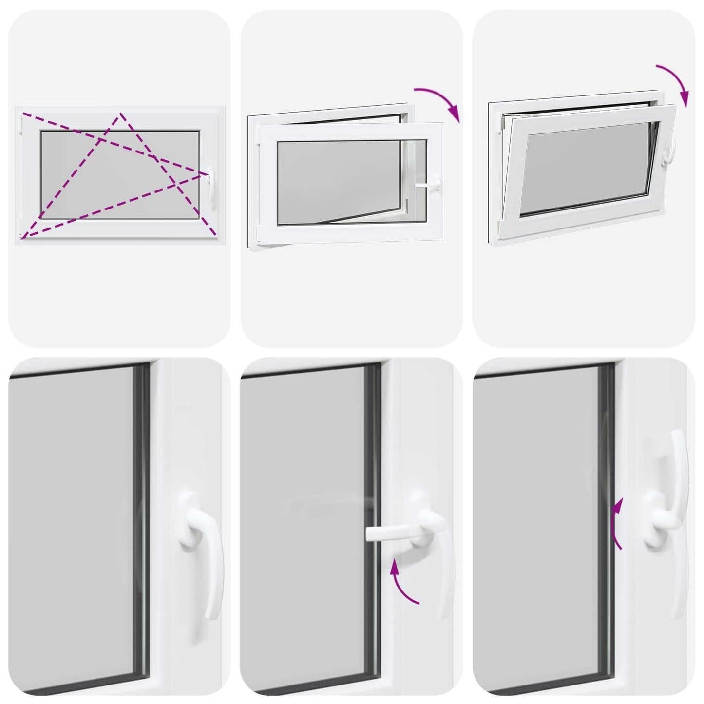 Παράθυρο Κάτω Στρώματος RISOR Ανθρακί 90 x 70 cm PVC και Γυαλί