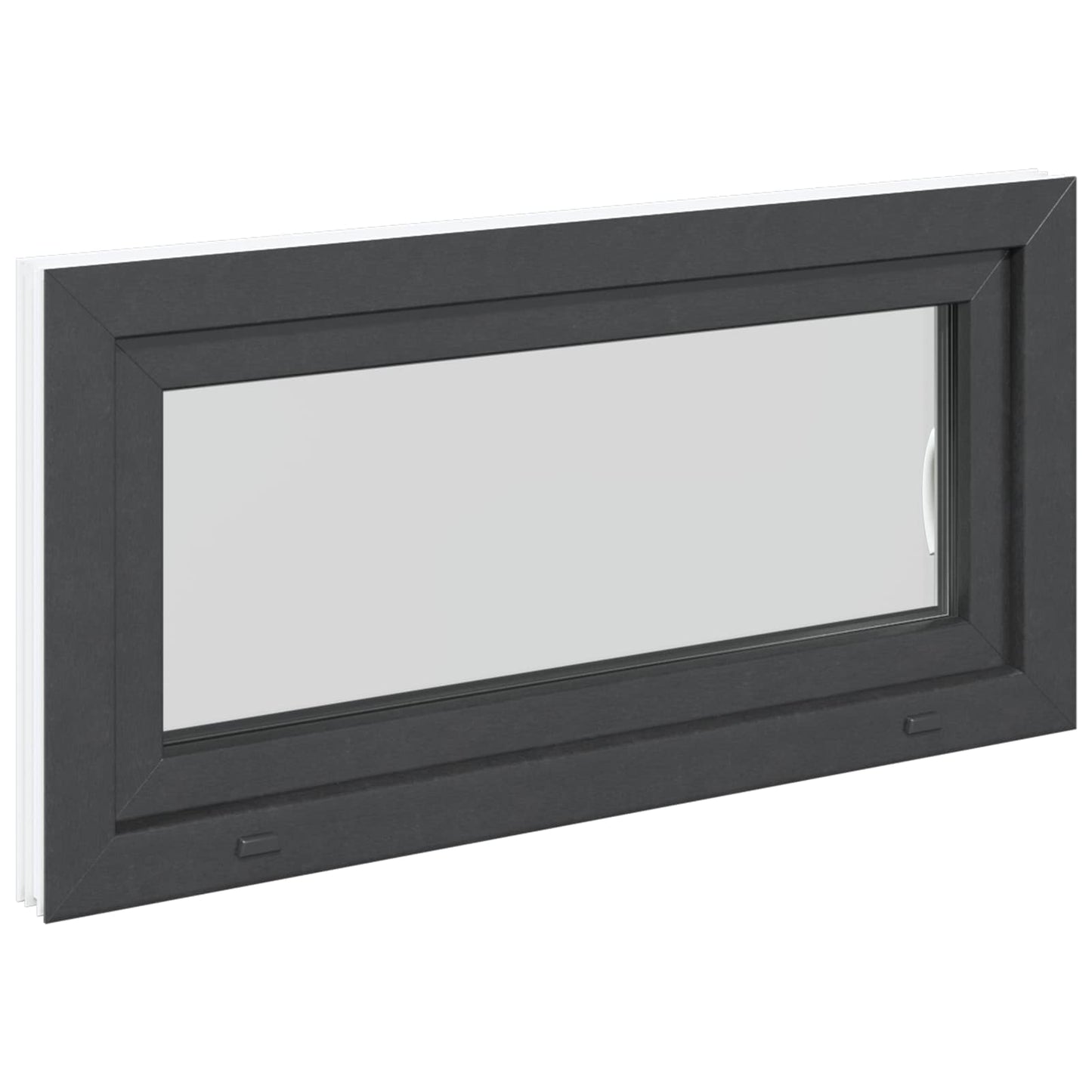 Παράθυρο Κάτω Στρώματος RISOR Ανθρακί 100 x 50 cm PVC και Γυαλί