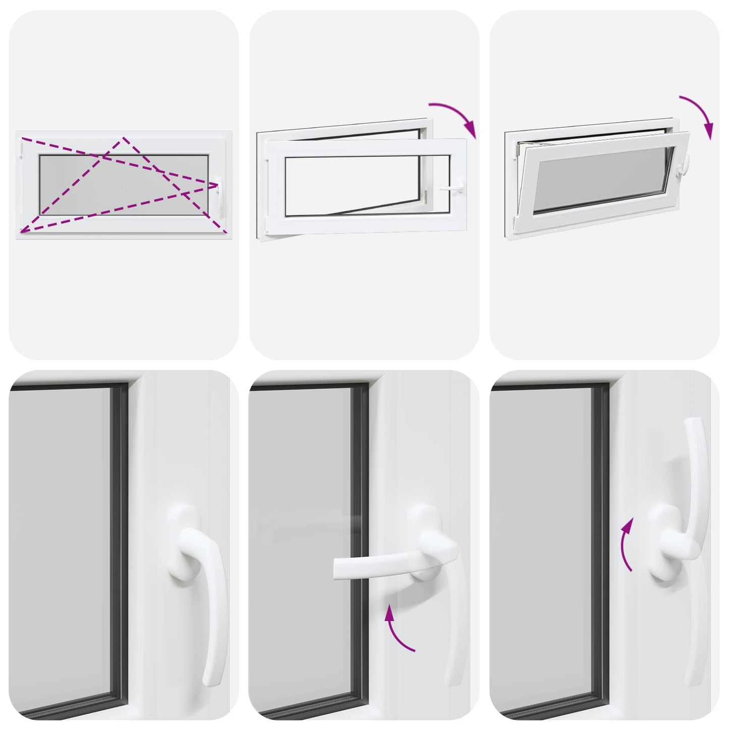vidaXL Παράθυρο Κάτω Στρώματος RISOR 100 x 50 cm PVC και Γυαλί Ανθρακί