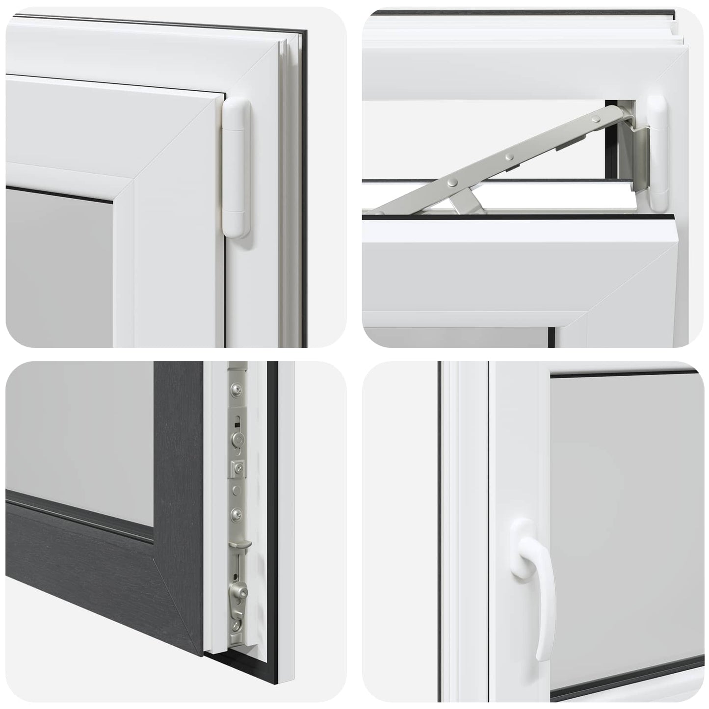 Παράθυρο Κάτω Στρώματος RISOR Ανθρακί 100 x 70 cm PVC και Γυαλί