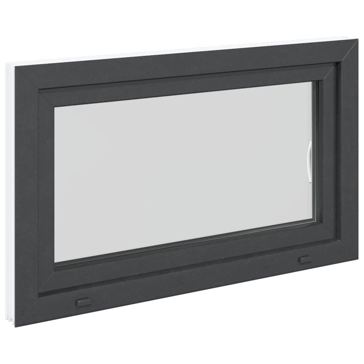 Παράθυρο Κάτω Στρώματος RISOR Ανθρακί 100 x 70 cm PVC και Γυαλί