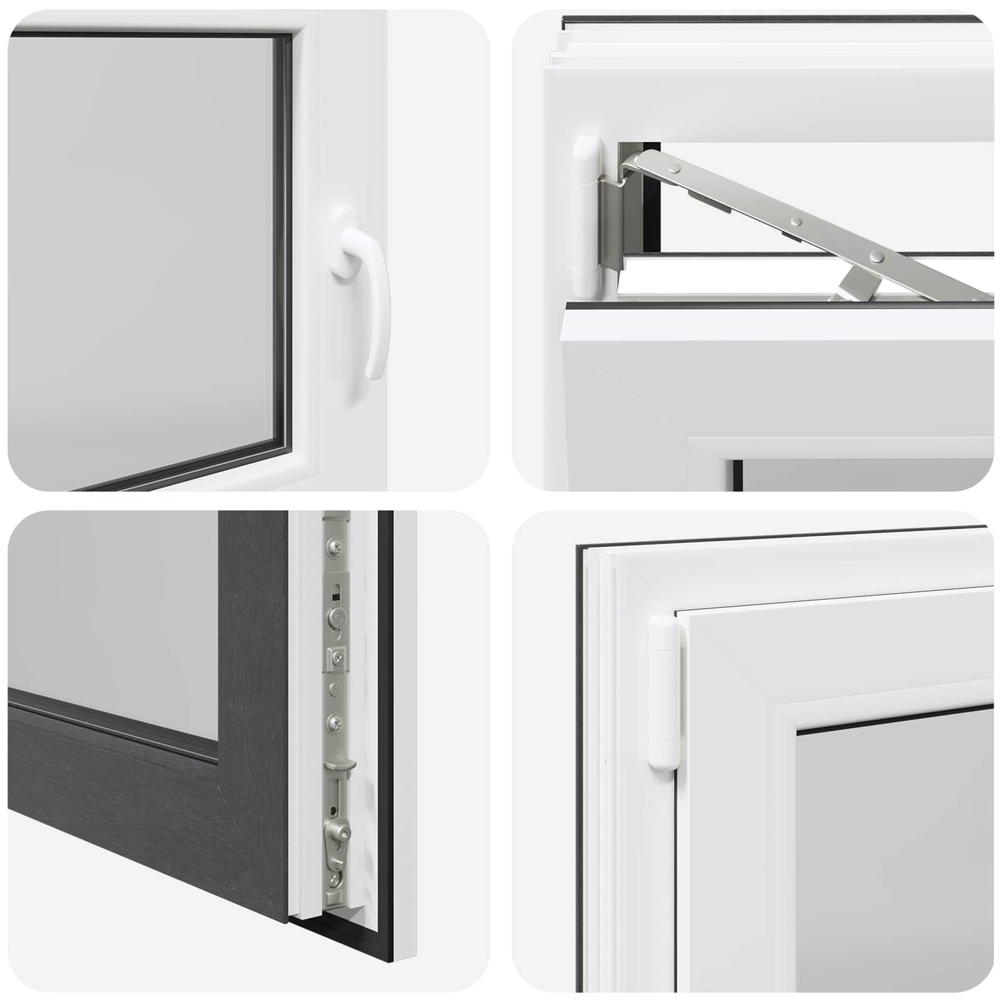 Παράθυρο Κάτω Στρώματος RISOR Ανθρακί 100 x 70 cm PVC και Γυαλί