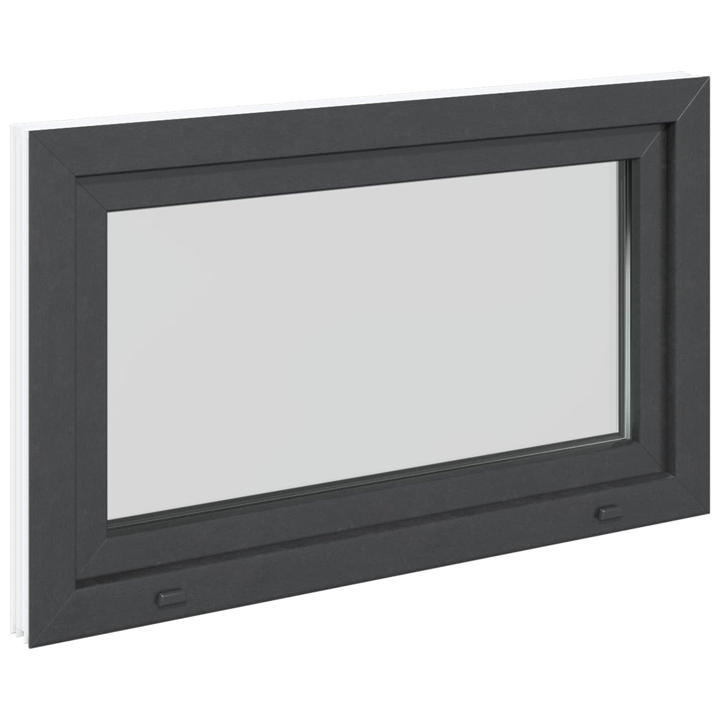 Παράθυρο Κάτω Στρώματος RISOR Ανθρακί 100 x 70 cm PVC και Γυαλί