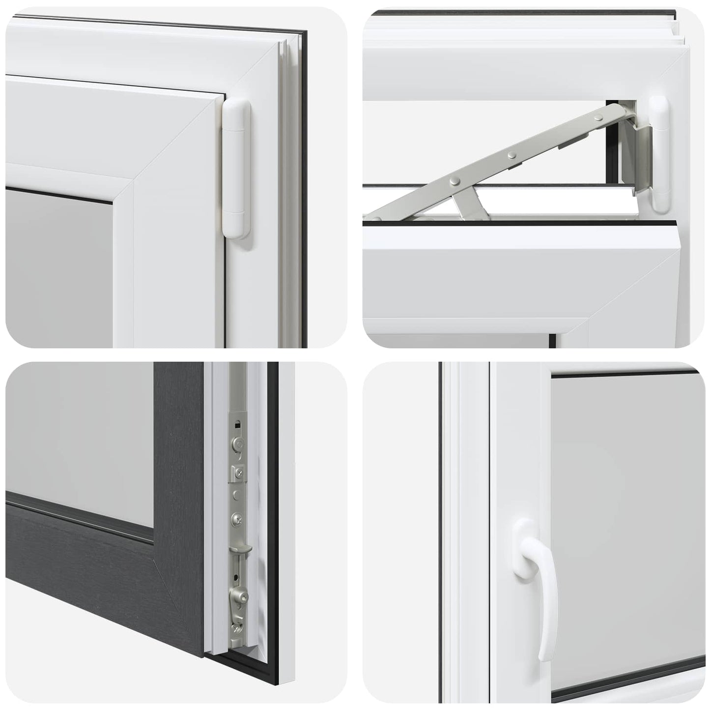vidaXL Παράθυρο Κάτω Στρώματος RISOR 110 x 70 cm PVC και Γυαλί Ανθρακί