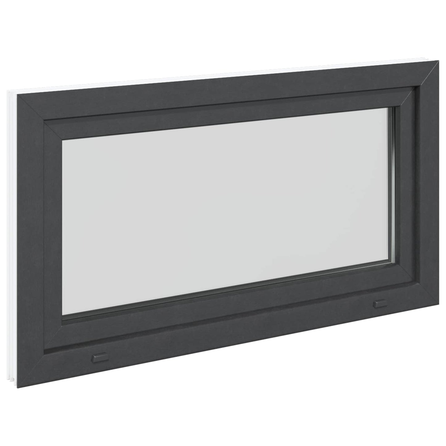 vidaXL Παράθυρο Κάτω Στρώματος RISOR 110 x 70 cm PVC και Γυαλί Ανθρακί