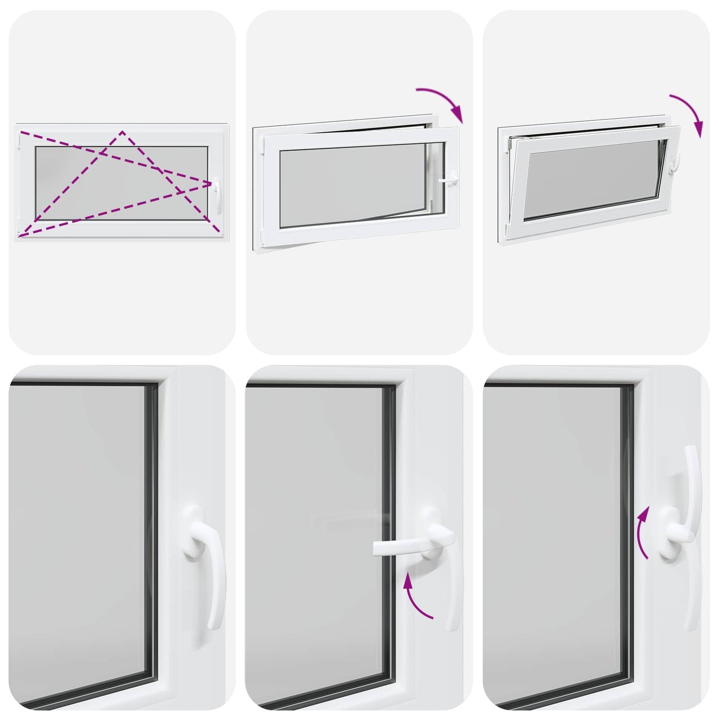vidaXL Παράθυρο Κάτω Στρώματος RISOR 110 x 70 cm PVC και Γυαλί Ανθρακί