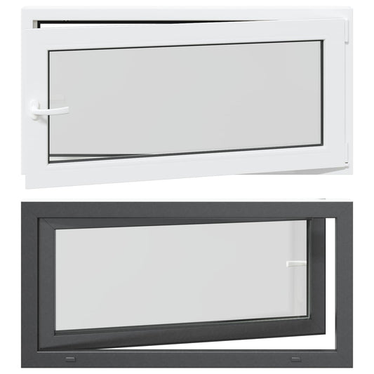 vidaXL Παράθυρο Κάτω Στρώματος RISOR 120 x 60 cm PVC και Γυαλί Ανθρακί