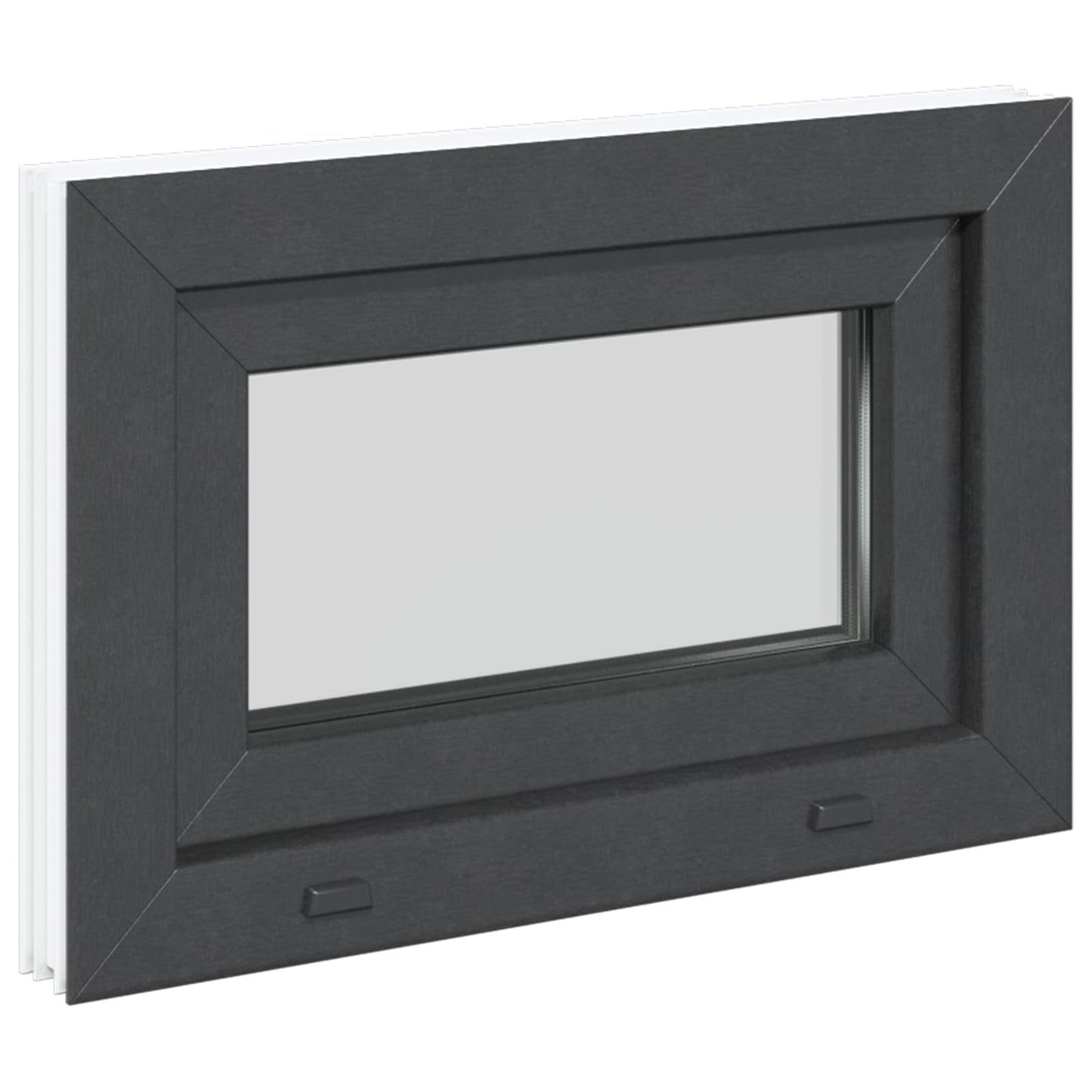 vidaXL Παράθυρο Κάτω Στρώματος RISOR 60 x 40 cm PVC και Γυαλί Ανθρακί