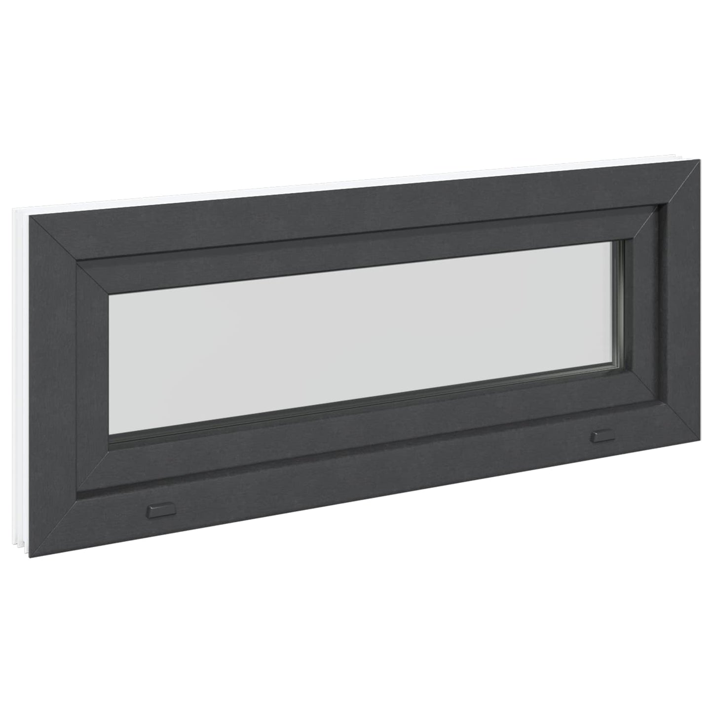 vidaXL Παράθυρο Κάτω Στρώματος RISOR 100 x 40 cm PVC και Γυαλί Ανθρακί