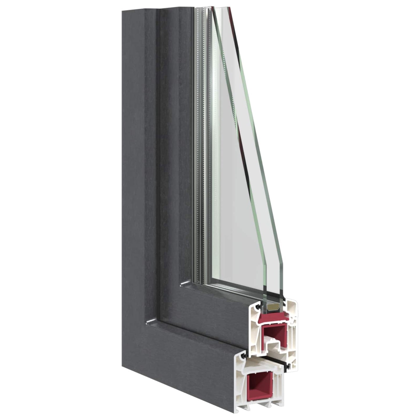 vidaXL Παράθυρο Κάτω Στρώματος RISOR 110 x 40 cm PVC και Γυαλί Ανθρακί