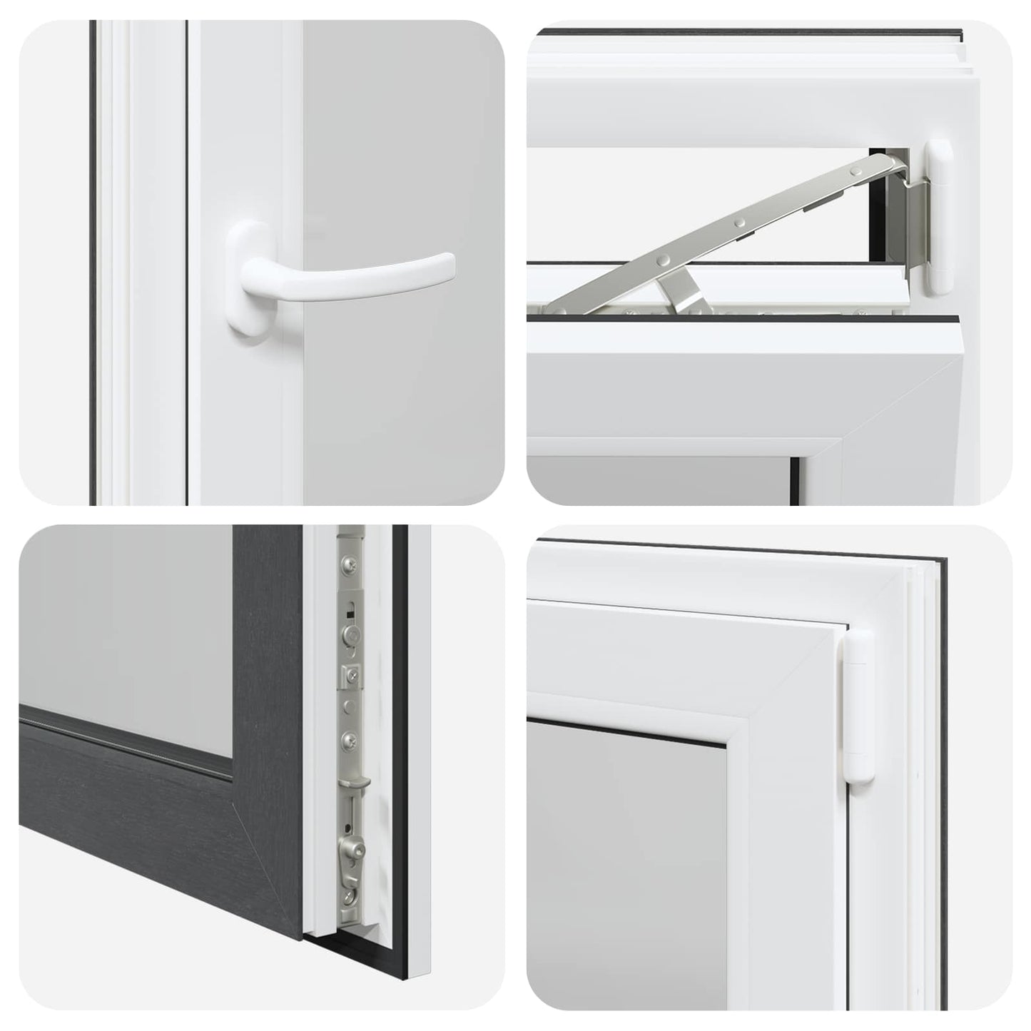 vidaXL Παράθυρο Κάτω Στρώματος RISOR 60 x 80 cm PVC και Γυαλί Ανθρακί