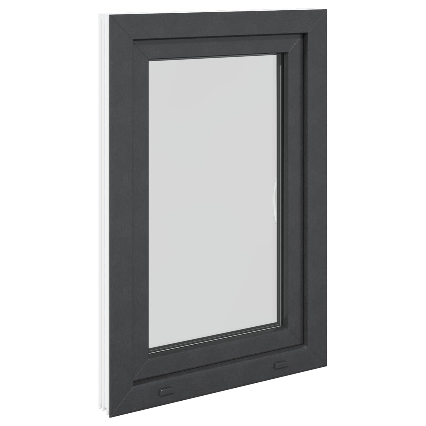 vidaXL Παράθυρο Κάτω Στρώματος RISOR 60 x 80 cm PVC και Γυαλί Ανθρακί