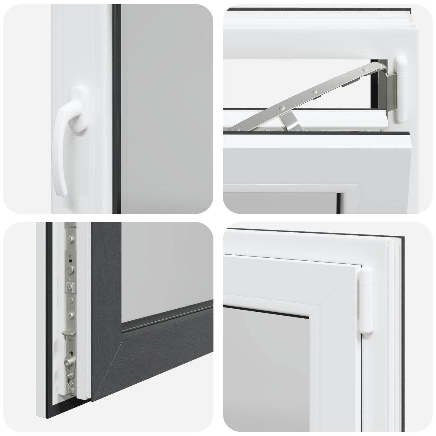 Παράθυρο Κάτω Στρώματος RISOR Ανθρακί 80 x 60 cm PVC και Γυαλί