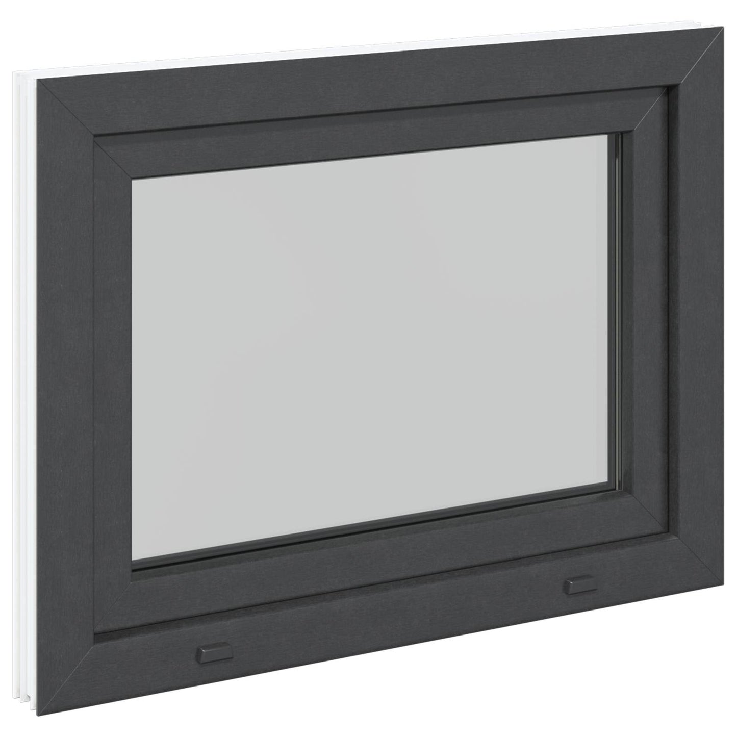 Παράθυρο Κάτω Στρώματος RISOR Ανθρακί 80 x 60 cm PVC και Γυαλί