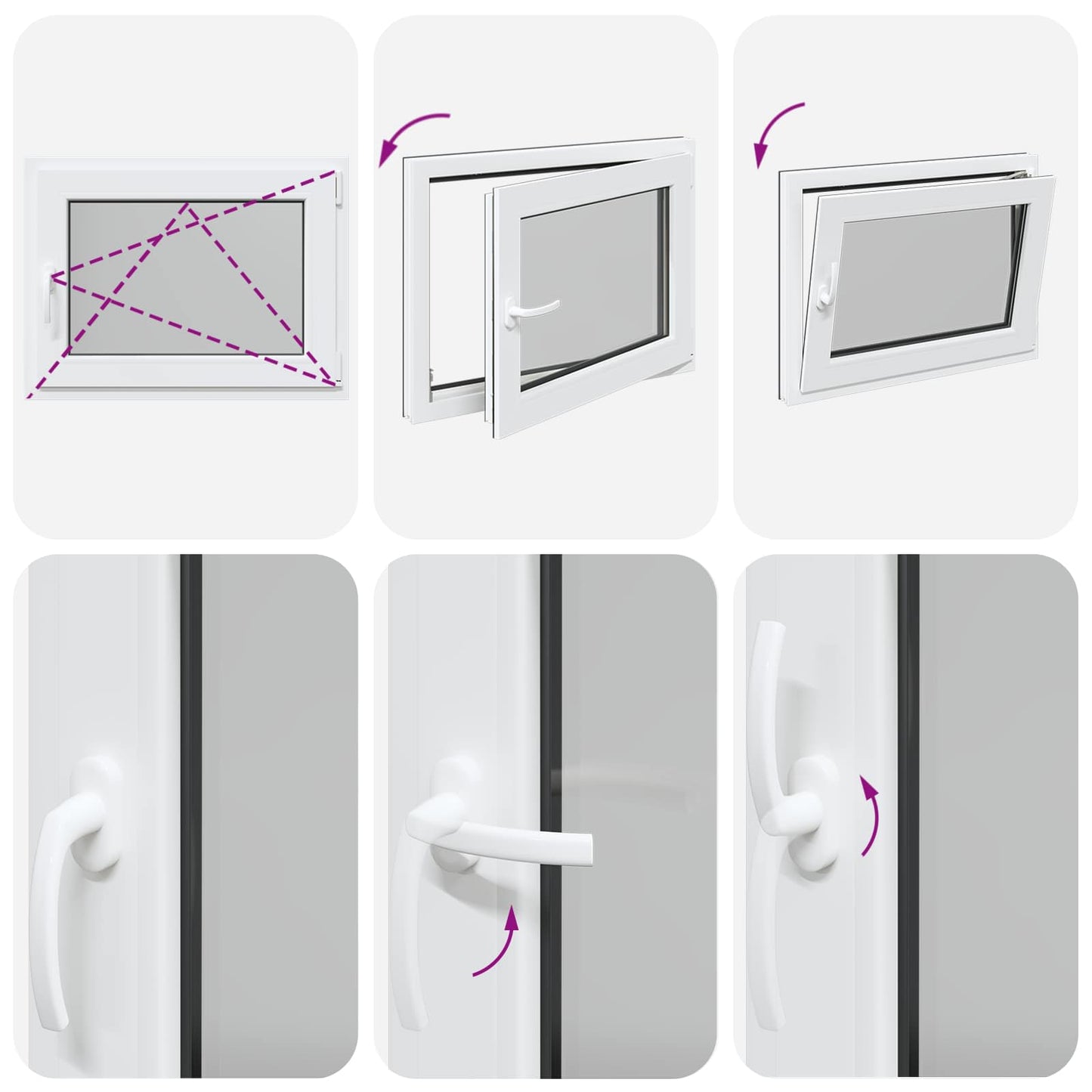 Παράθυρο Κάτω Στρώματος RISOR Ανθρακί 80 x 60 cm PVC και Γυαλί