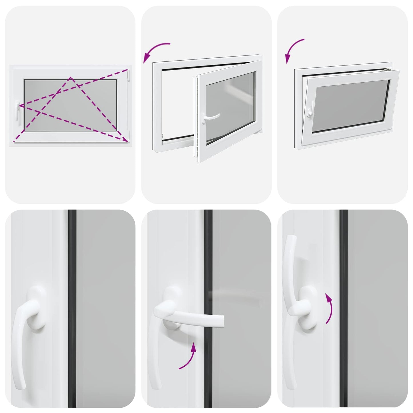 Παράθυρο Κάτω Στρώματος RISOR Ανθρακί 80 x 70 cm PVC και Γυαλί