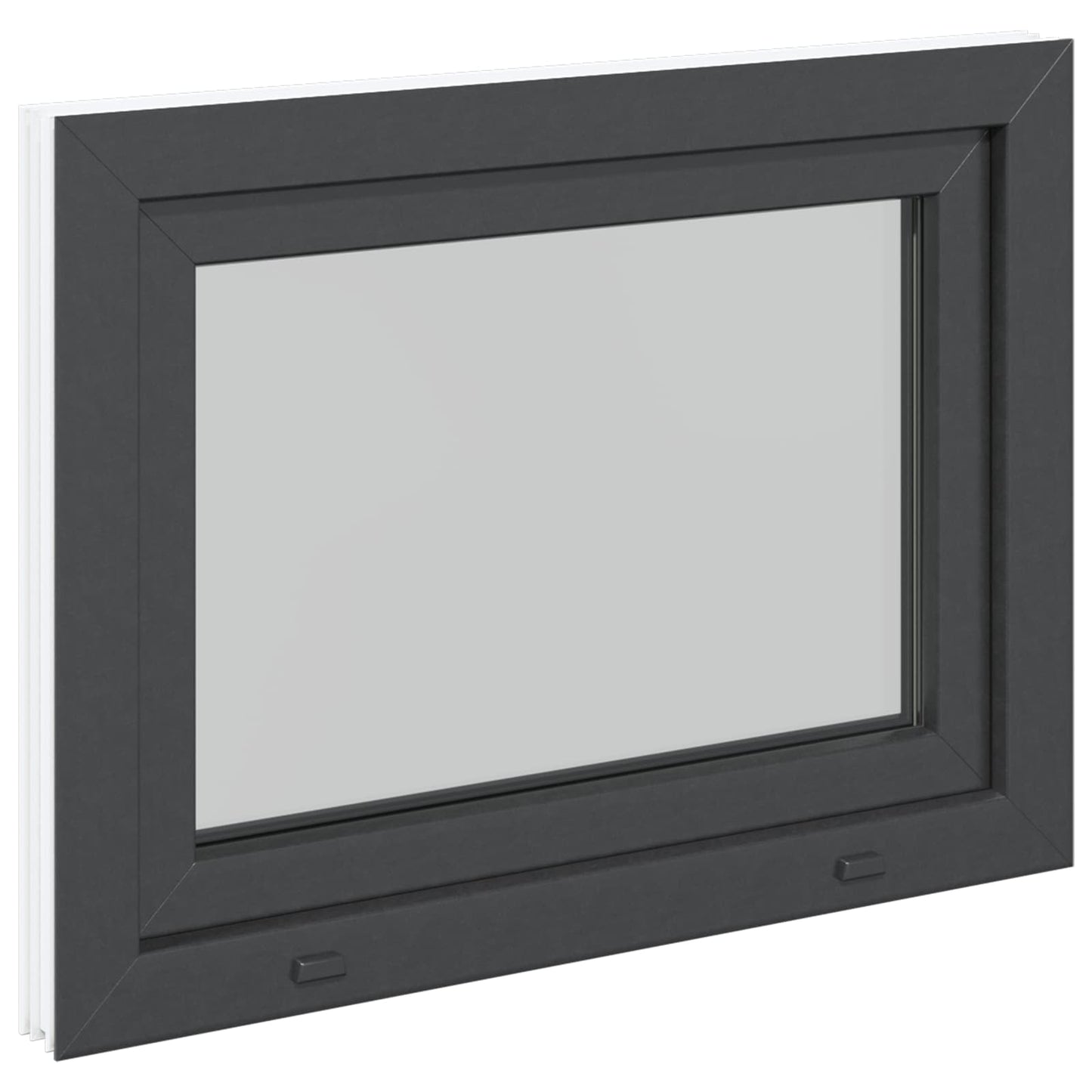 Παράθυρο Κάτω Στρώματος RISOR Ανθρακί 90 x 50 cm PVC και Γυαλί