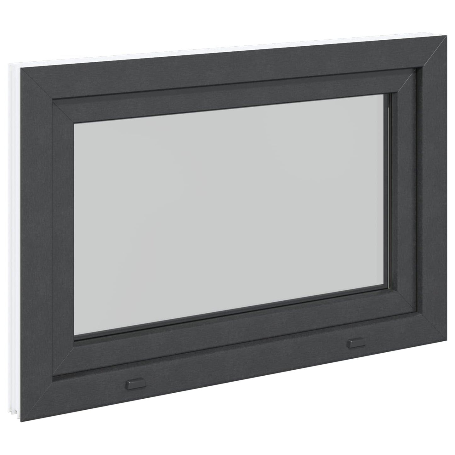 Παράθυρο Κάτω Στρώματος RISOR Ανθρακί 90 x 50 cm PVC και Γυαλί