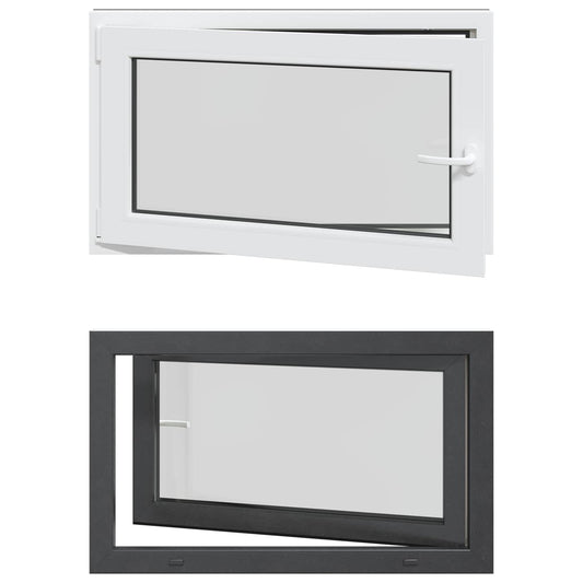 Παράθυρο Κάτω Στρώματος RISOR Ανθρακί 100 x 50 cm PVC και Γυαλί