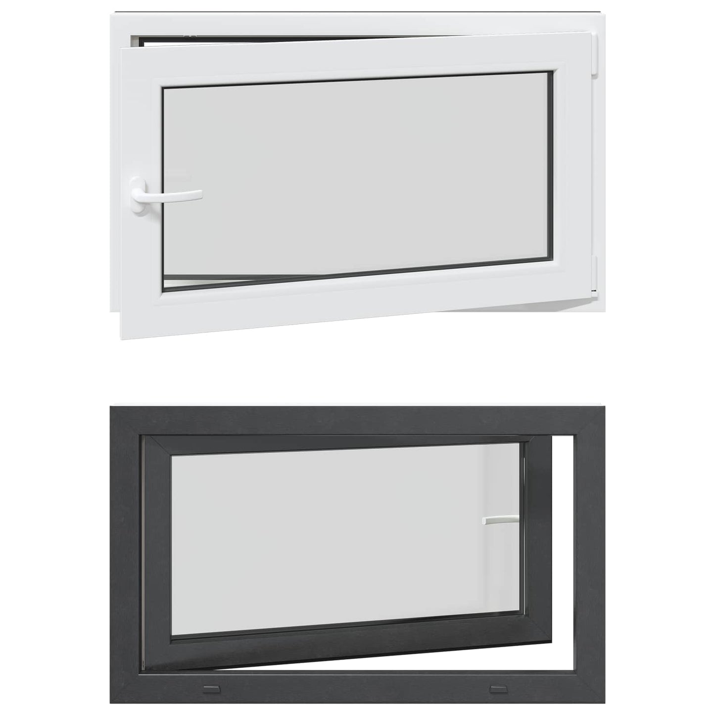 vidaXL Παράθυρο Κάτω Στρώματος RISOR 100 x 60 cm PVC και Γυαλί Ανθρακί