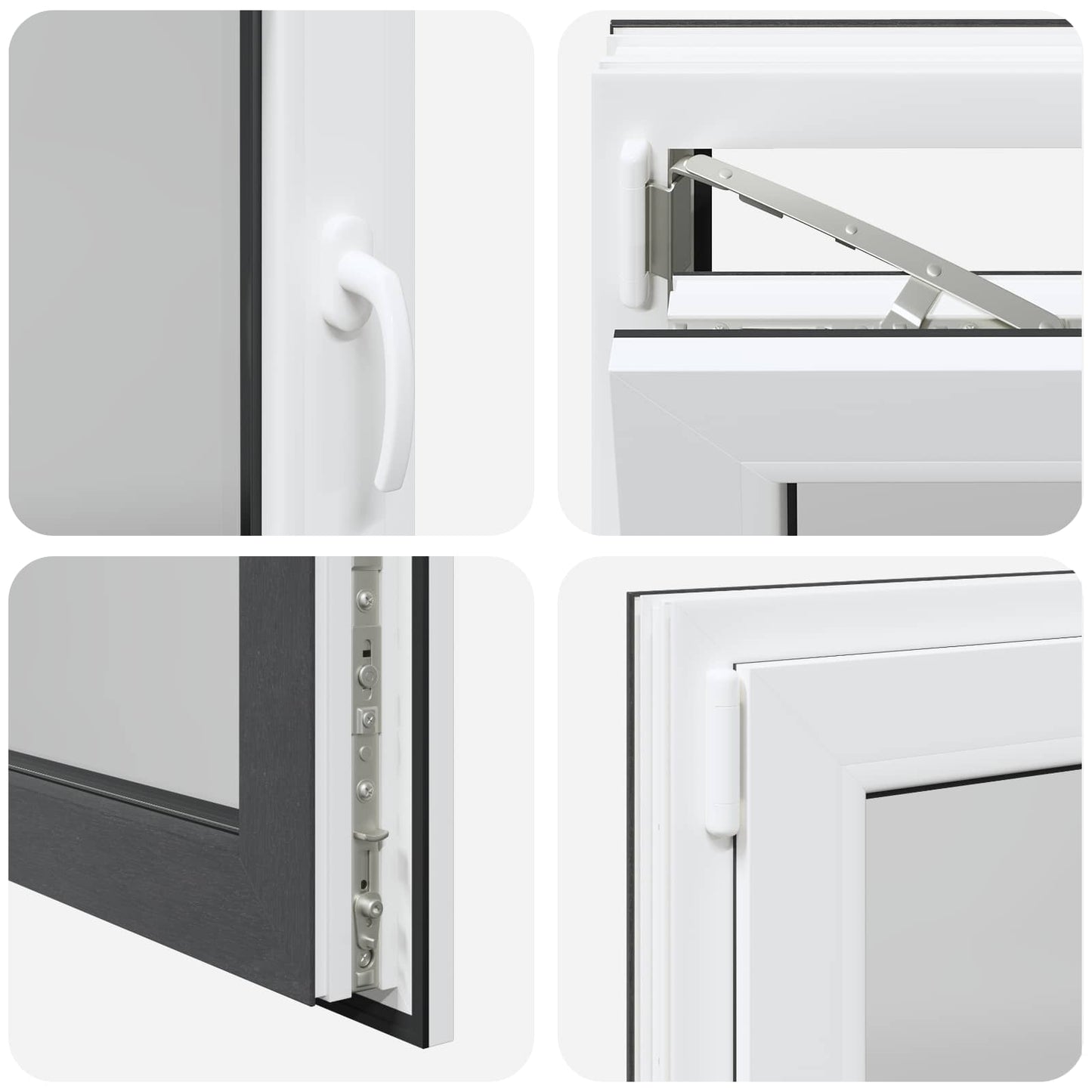 Παράθυρο Κάτω Στρώματος RISOR Ανθρακί 100 x 60 cm PVC και Γυαλί