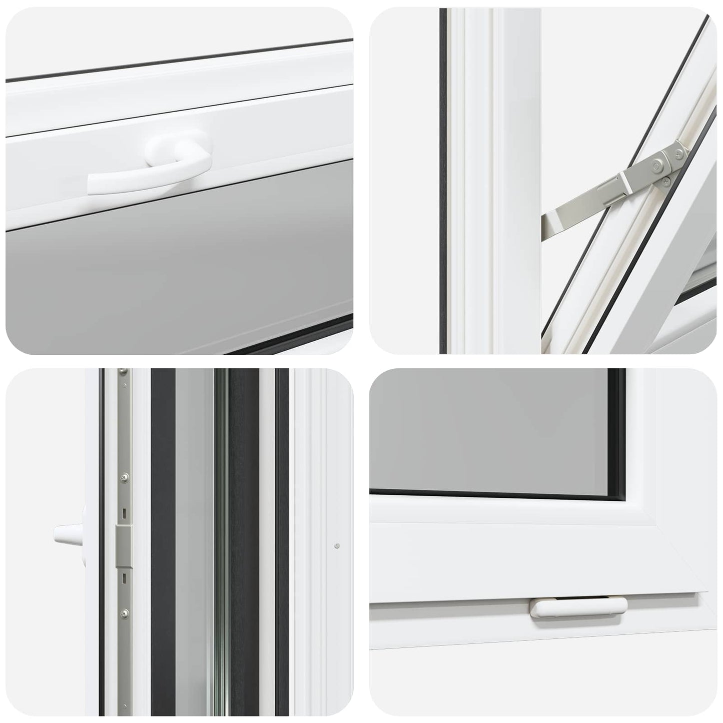 vidaXL Παράθυρο Κάτω Στρώματος RISOR 60 x 40 cm PVC και Γυαλί Ανθρακί