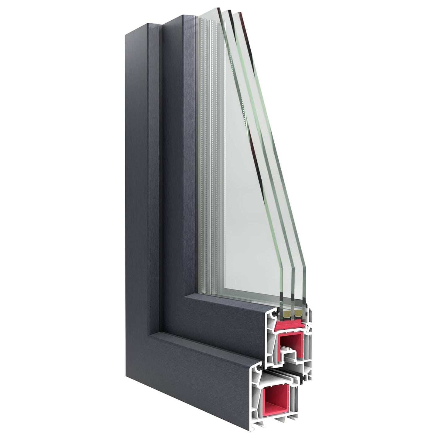 vidaXL Παράθυρο Κάτω Στρώματος RISOR 60 x 40 cm PVC και Γυαλί Ανθρακί
