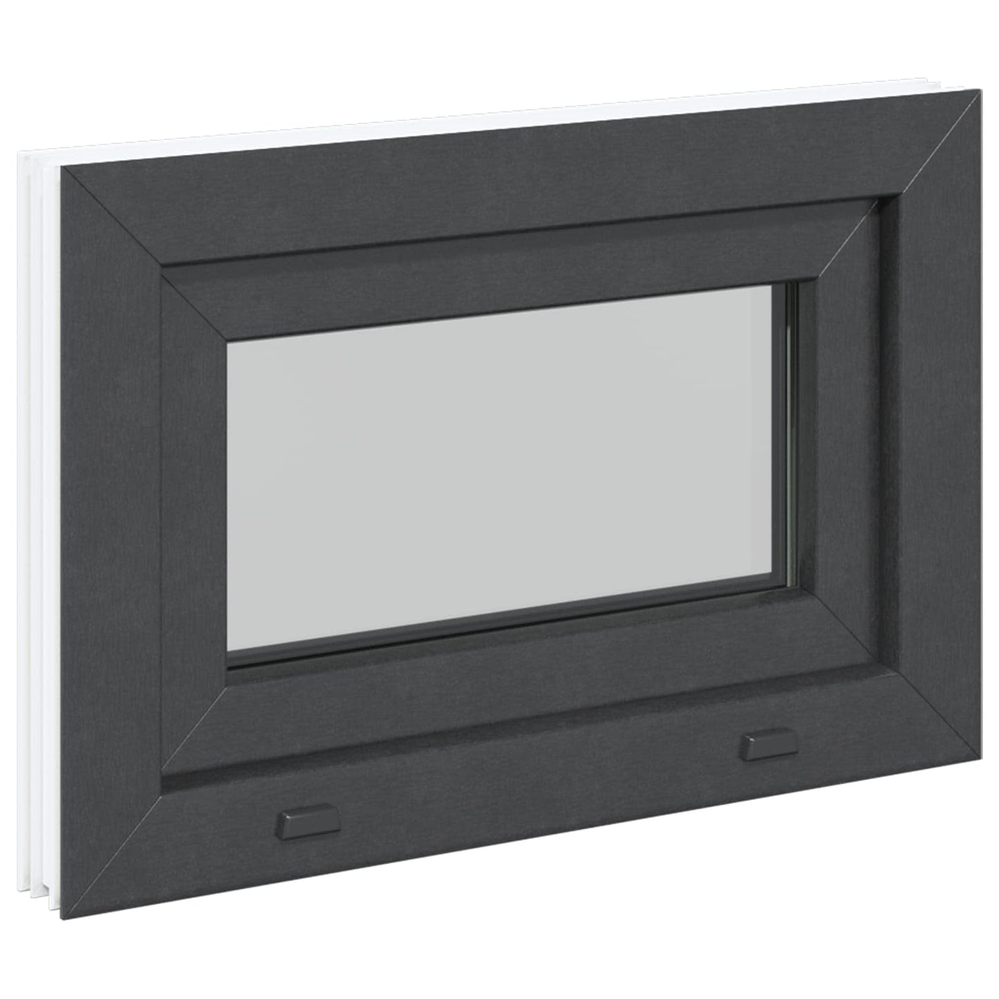 vidaXL Παράθυρο Κάτω Στρώματος RISOR 60 x 40 cm PVC και Γυαλί Ανθρακί