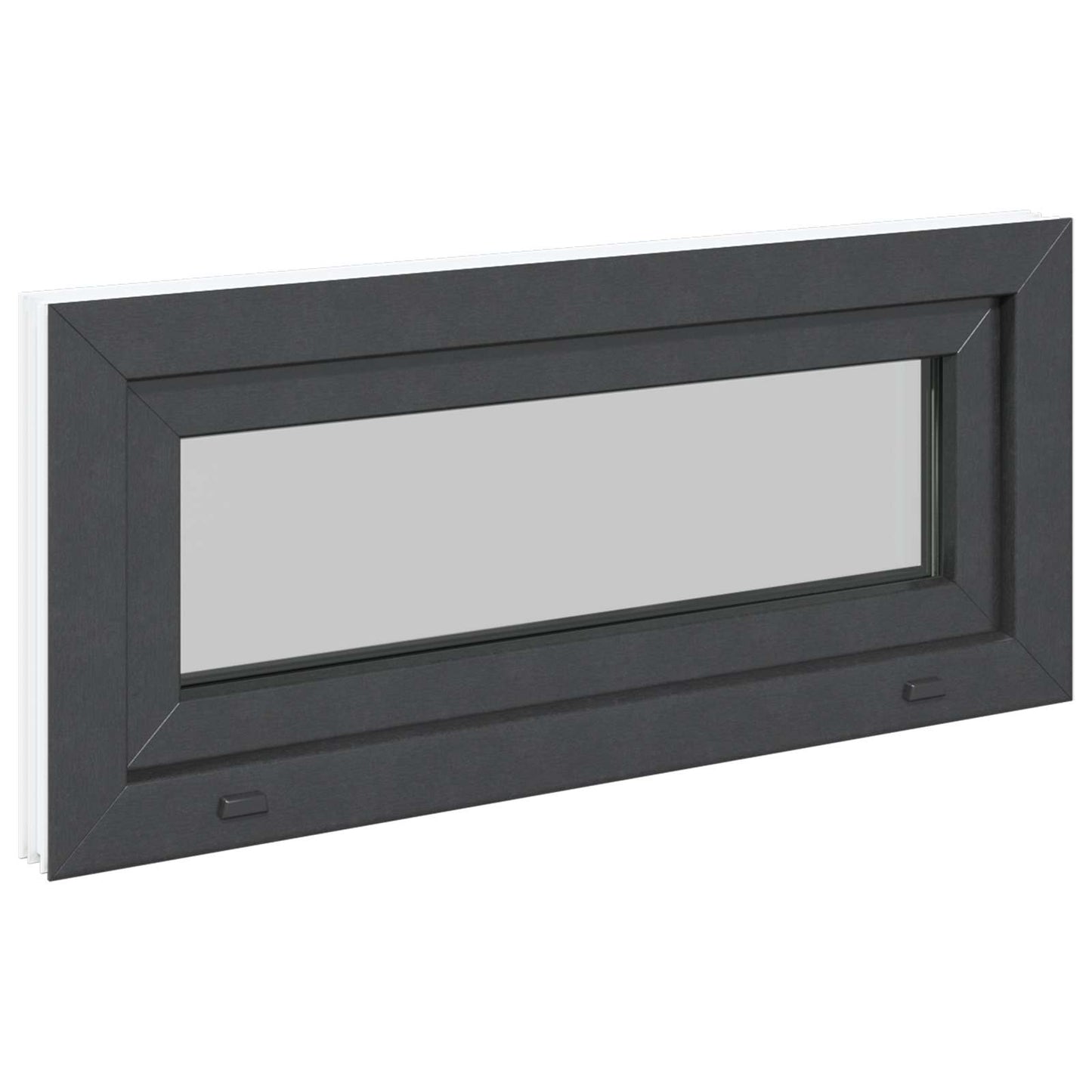 vidaXL Παράθυρο Κάτω Στρώματος RISOR 90 x 40 cm PVC και Γυαλί Ανθρακί