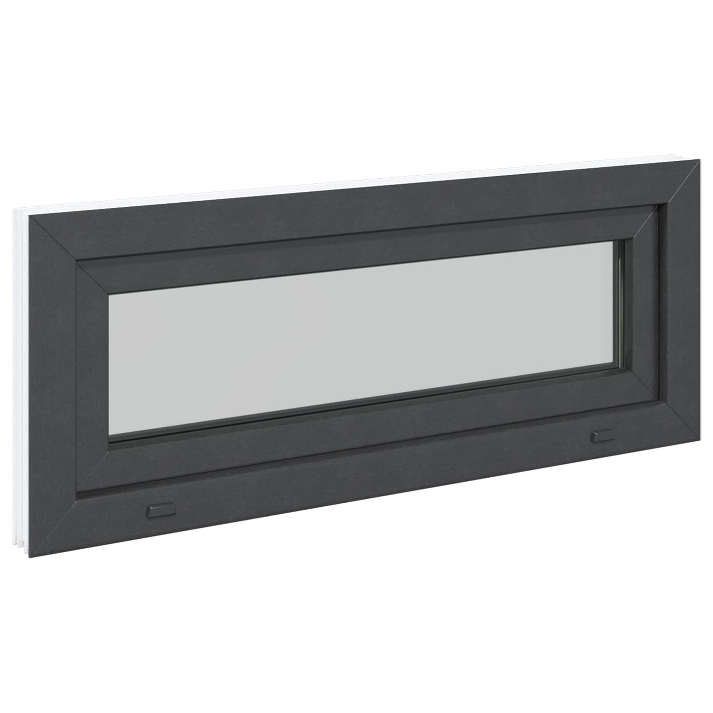 vidaXL Παράθυρο Κάτω Στρώματος RISOR 100 x 40 cm PVC και Γυαλί Ανθρακί